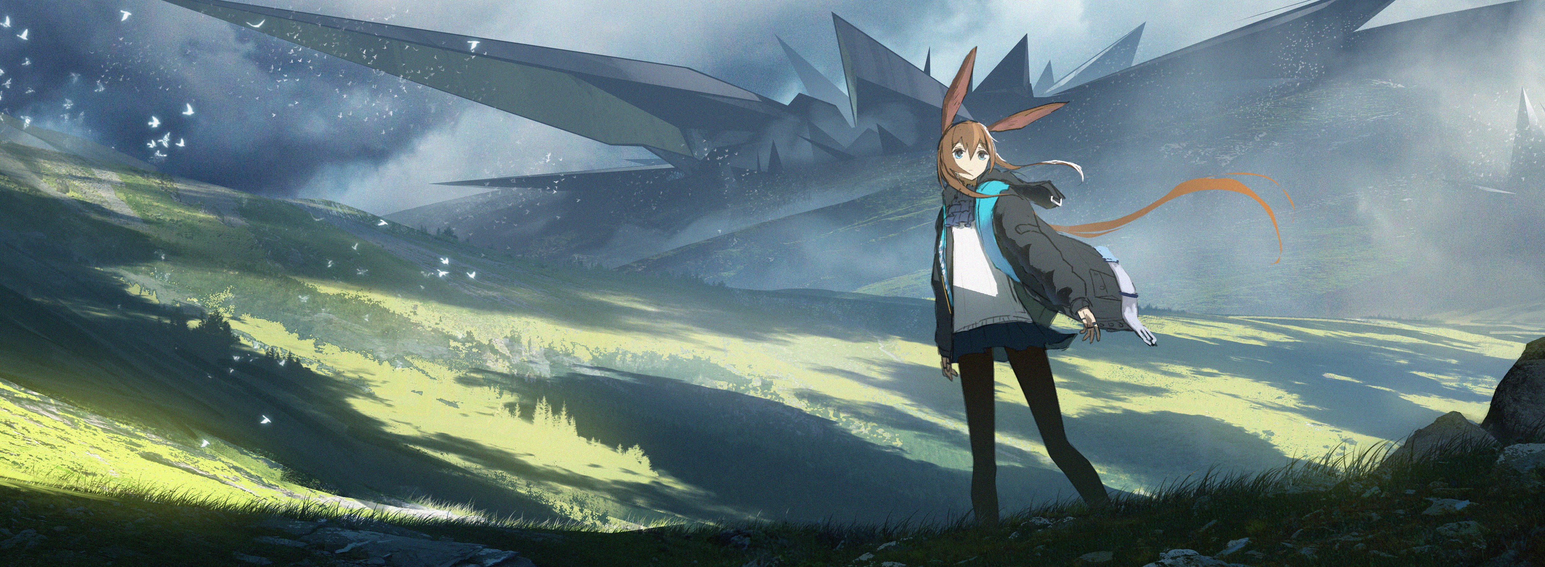 4K Amiya from Arknights in a landscape HD Wallpaper