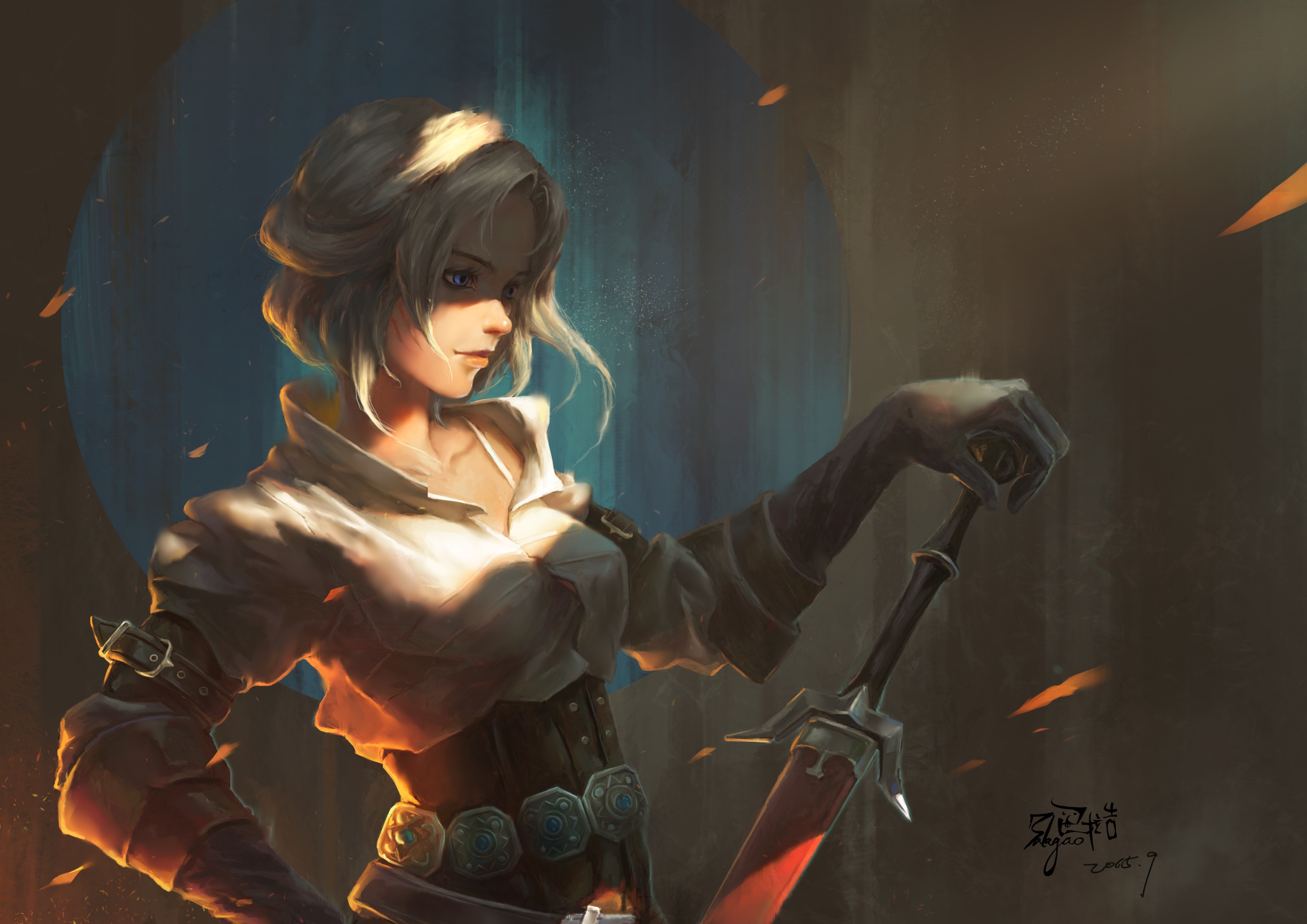 Ciri from The Witcher 3: Wild Hunt with a sword HD Wallpaper