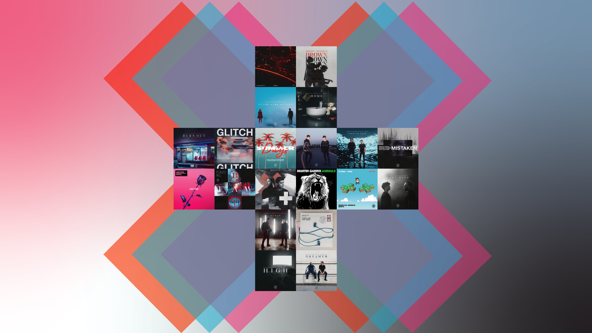 Collage of album covers and artwork HD Wallpaper