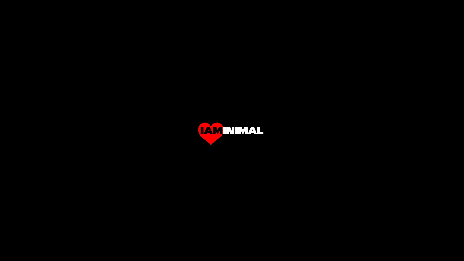 I AM MINIMAL logo with red heart HD Wallpaper