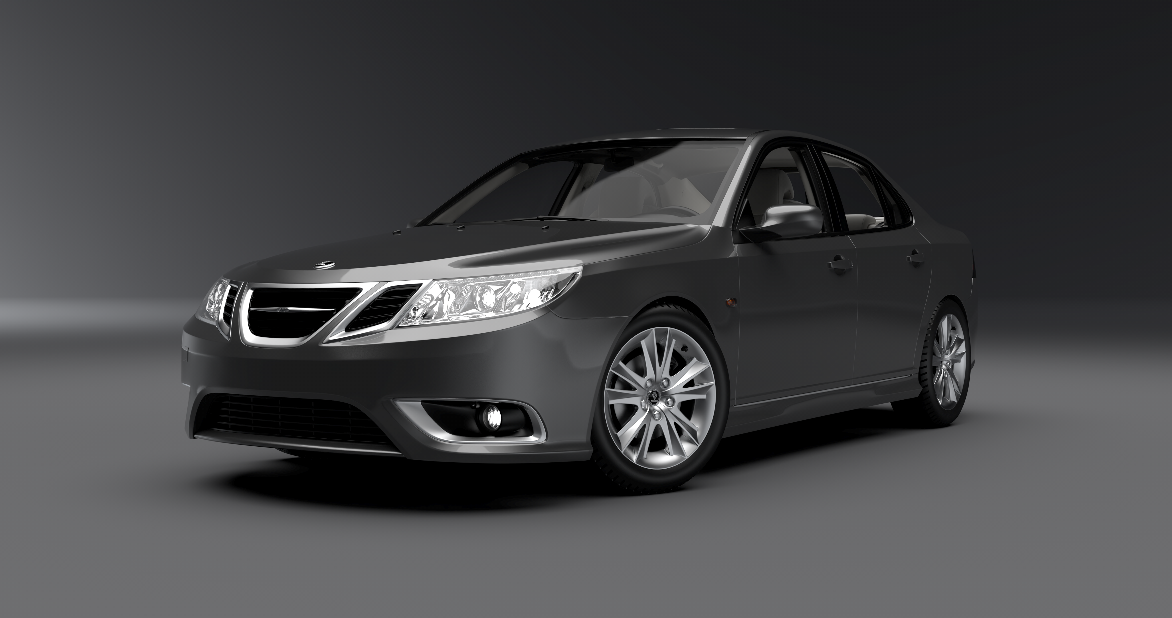 4K Vred SAAB 9-3 Sport Sedan 3D Render HD Wallpaper