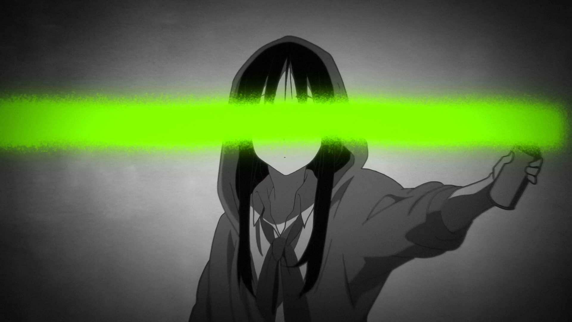 Akiyama Mio from K-ON! with green spray paint HD Wallpaper