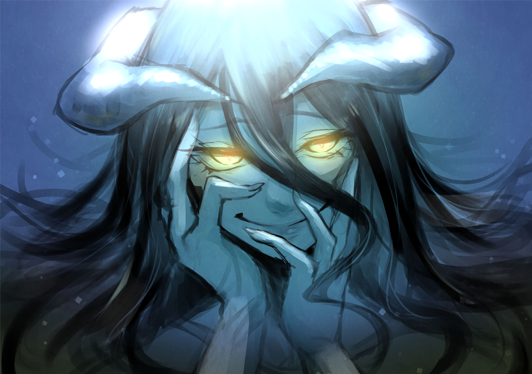 Albedo from Overlord with glowing eyes HD Wallpaper