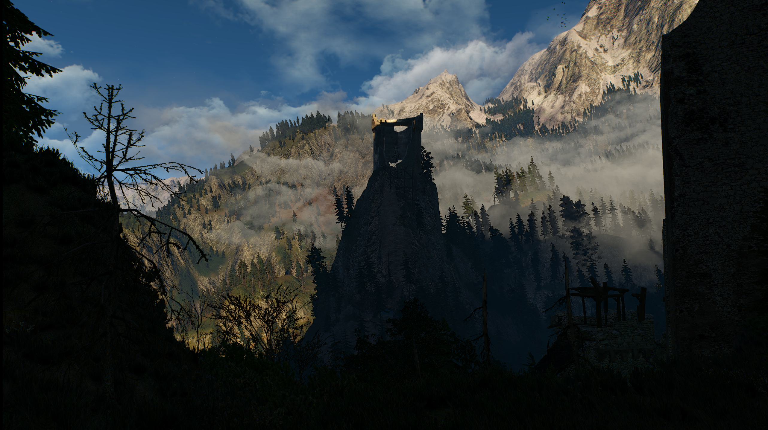 Geralt of Rivia from The Witcher 3: Wild Hunt mountains landscape HD Wallpaper