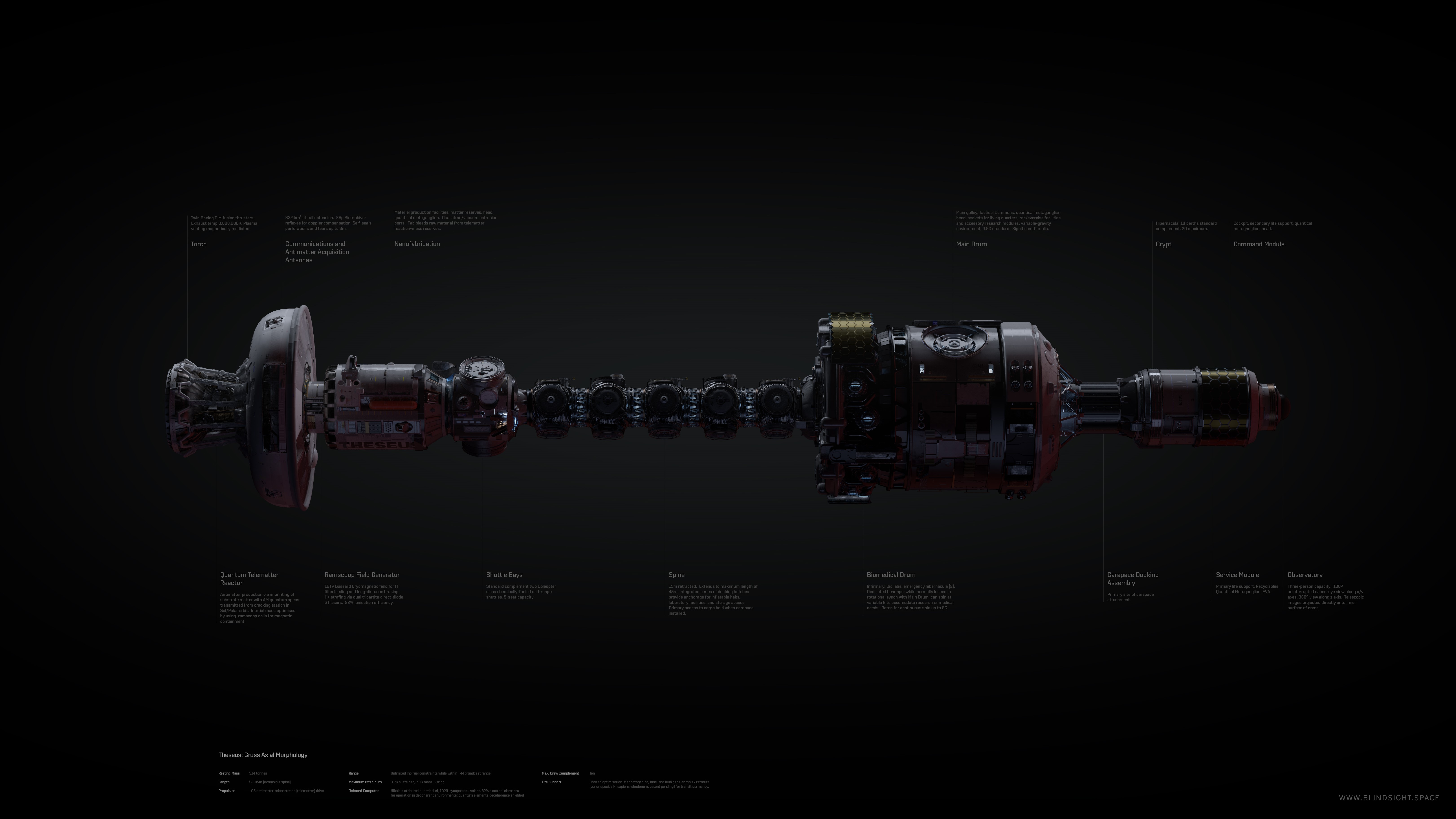 Theseus Starship from Blindsight by Danil Krivoruchko HD Wallpaper