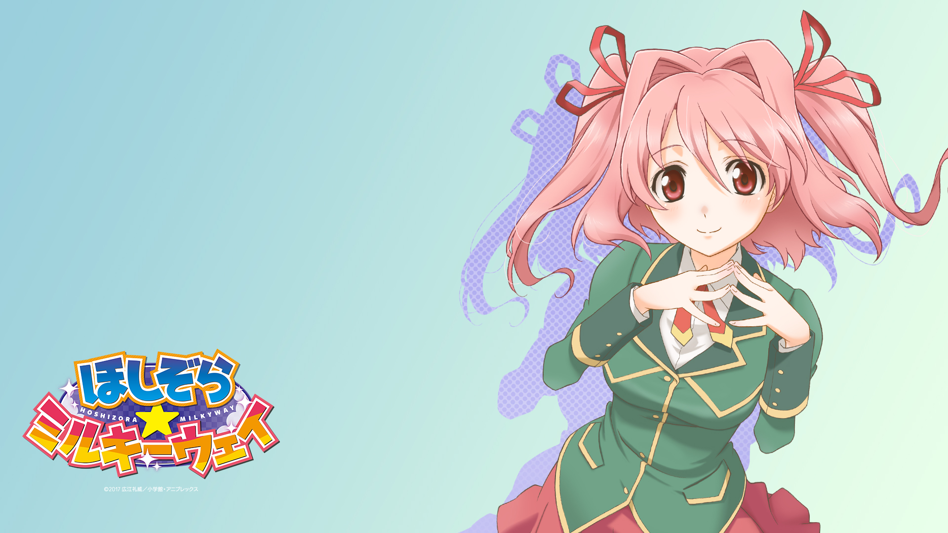 Hoshizora Milky Way Anime Logo with Character HD Wallpaper