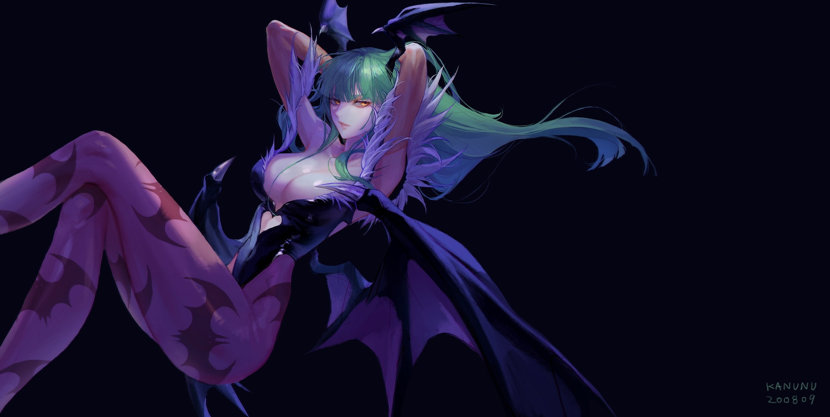 Morrigan Aensland from Darkstalkers artwork HD Wallpaper