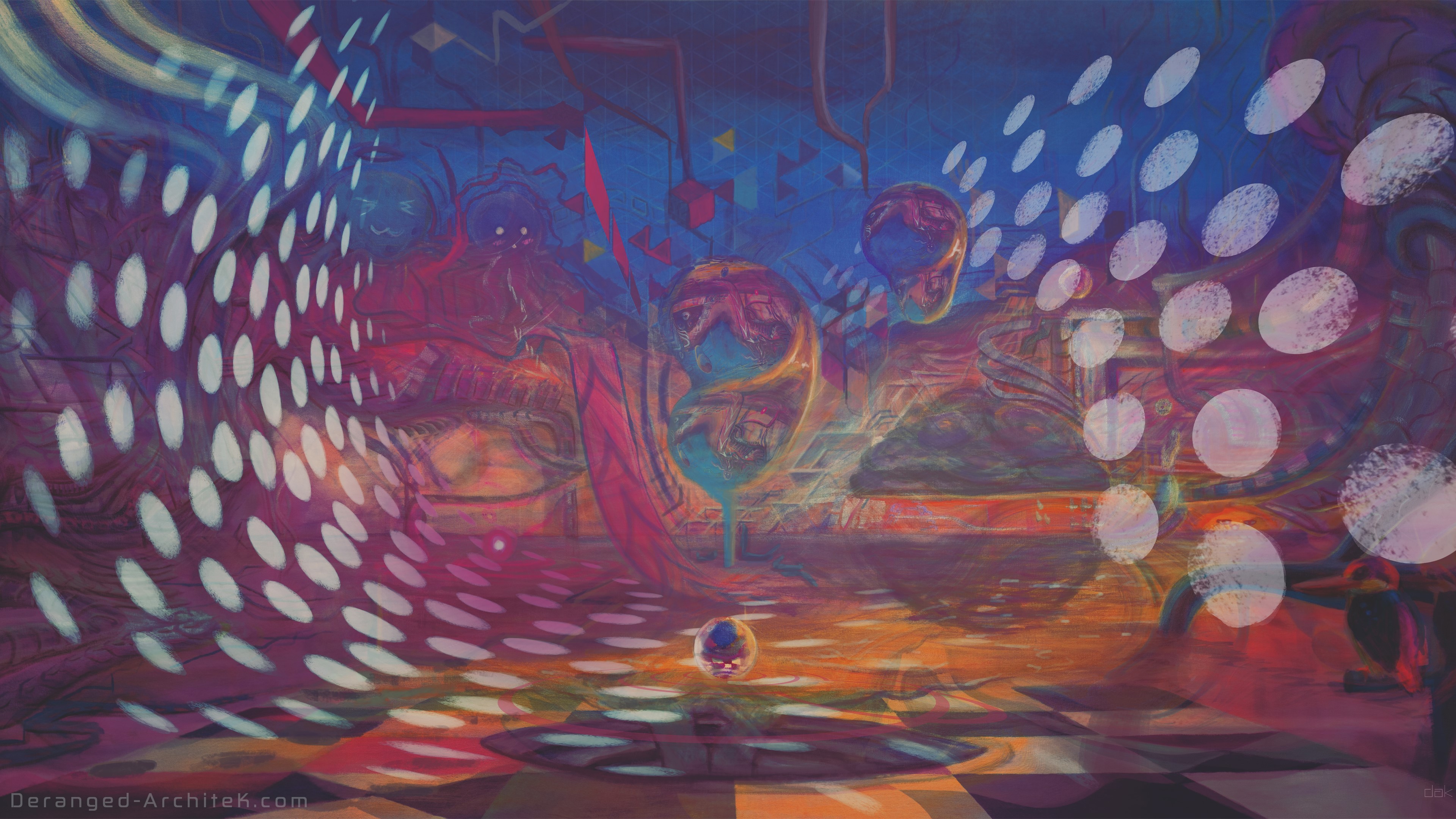 Psychedelic artwork painting HD Wallpaper