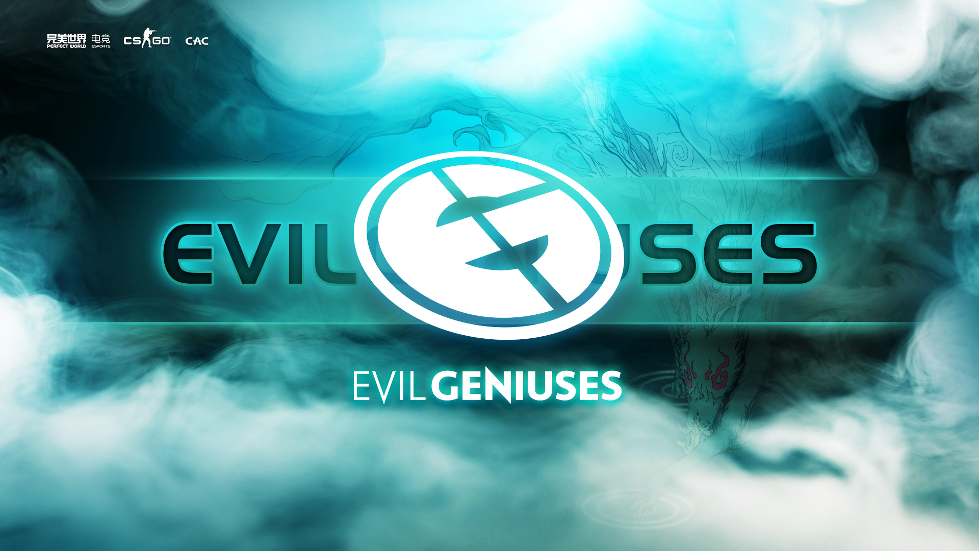 Evil Geniuses logo and text with CS:GO and CAC HD Wallpaper
