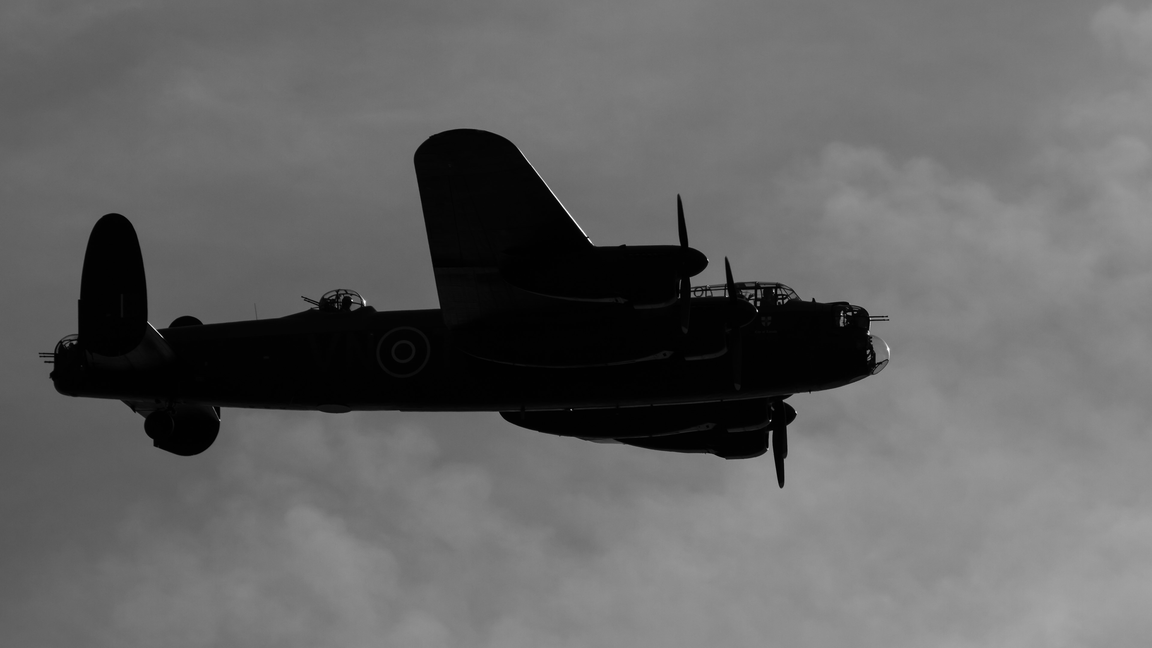 Avro Lancaster Bomber aircraft silhouette HD Wallpaper