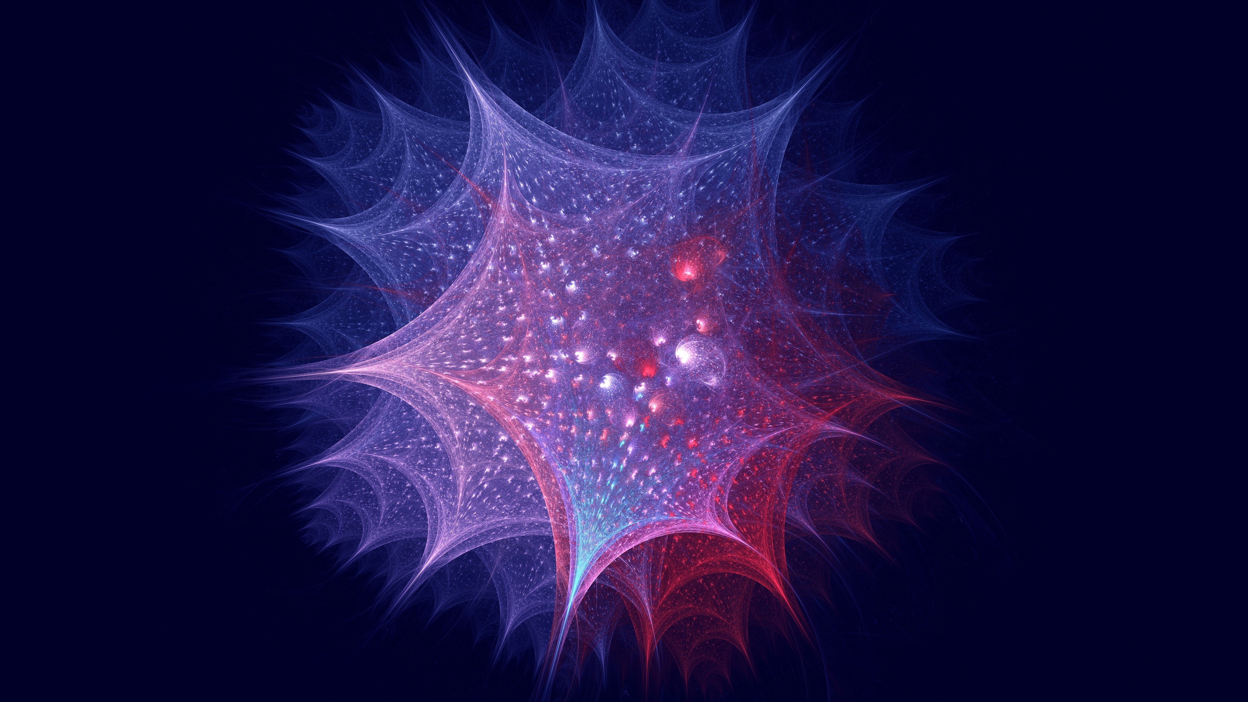 Abstract fractal art with purple and red lights HD Wallpaper