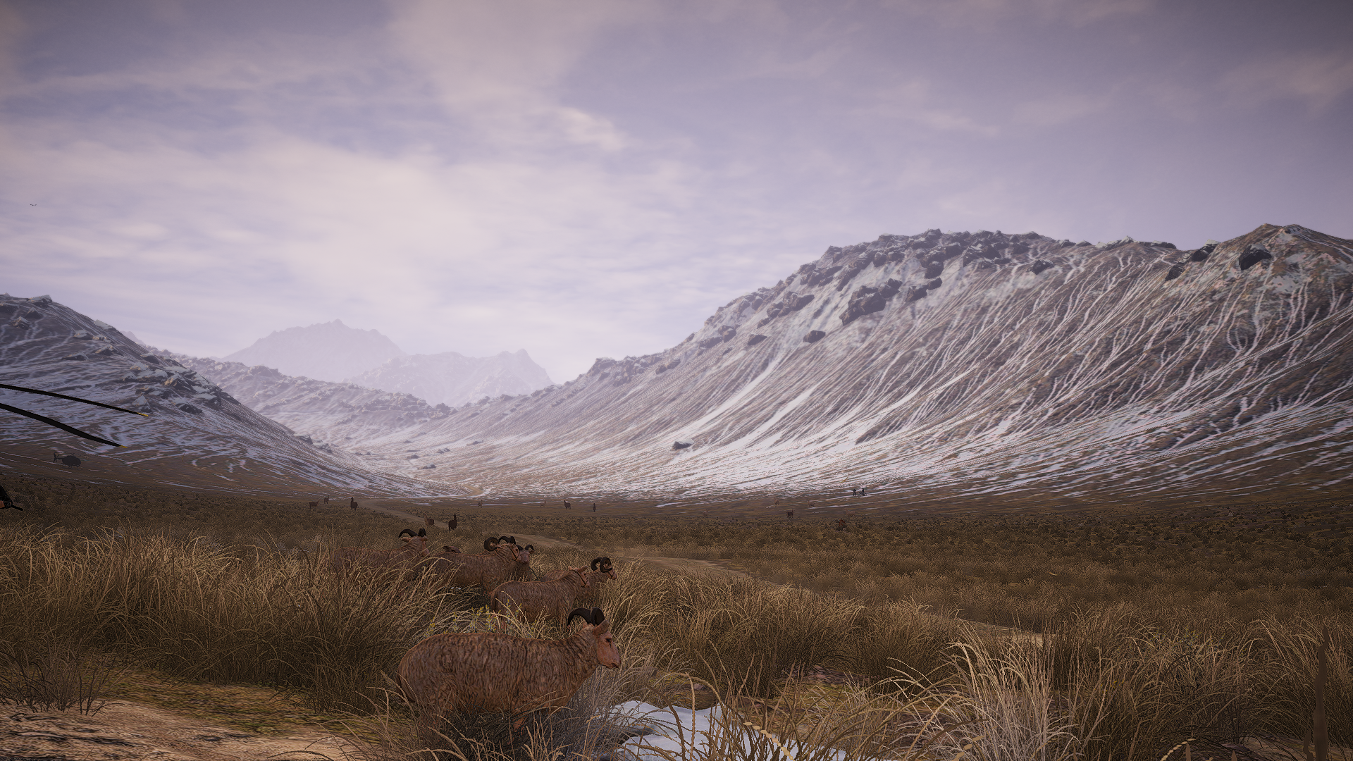 Ghost Recon Wildlands screenshot of mountain valley with sheep HD Wallpaper