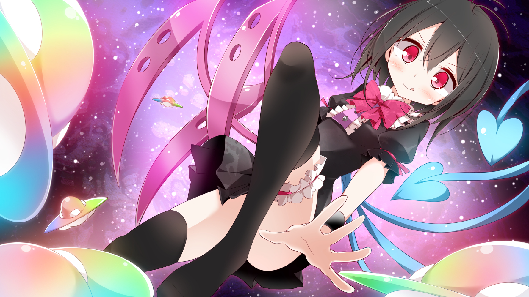 Houjuu Nue from Touhou wearing thigh-highs HD Wallpaper