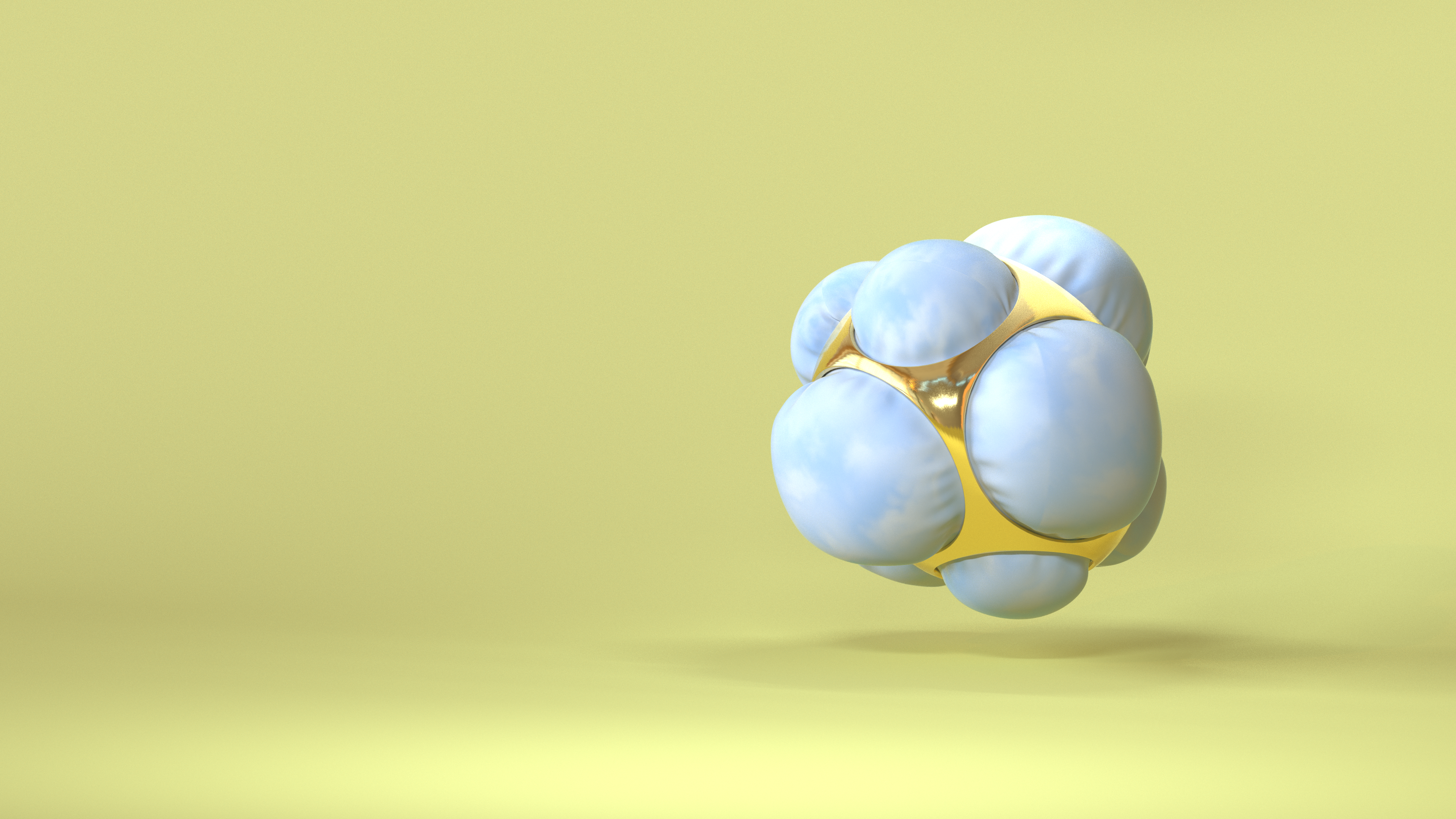 Abstract gold and fabric sphere render HD Wallpaper