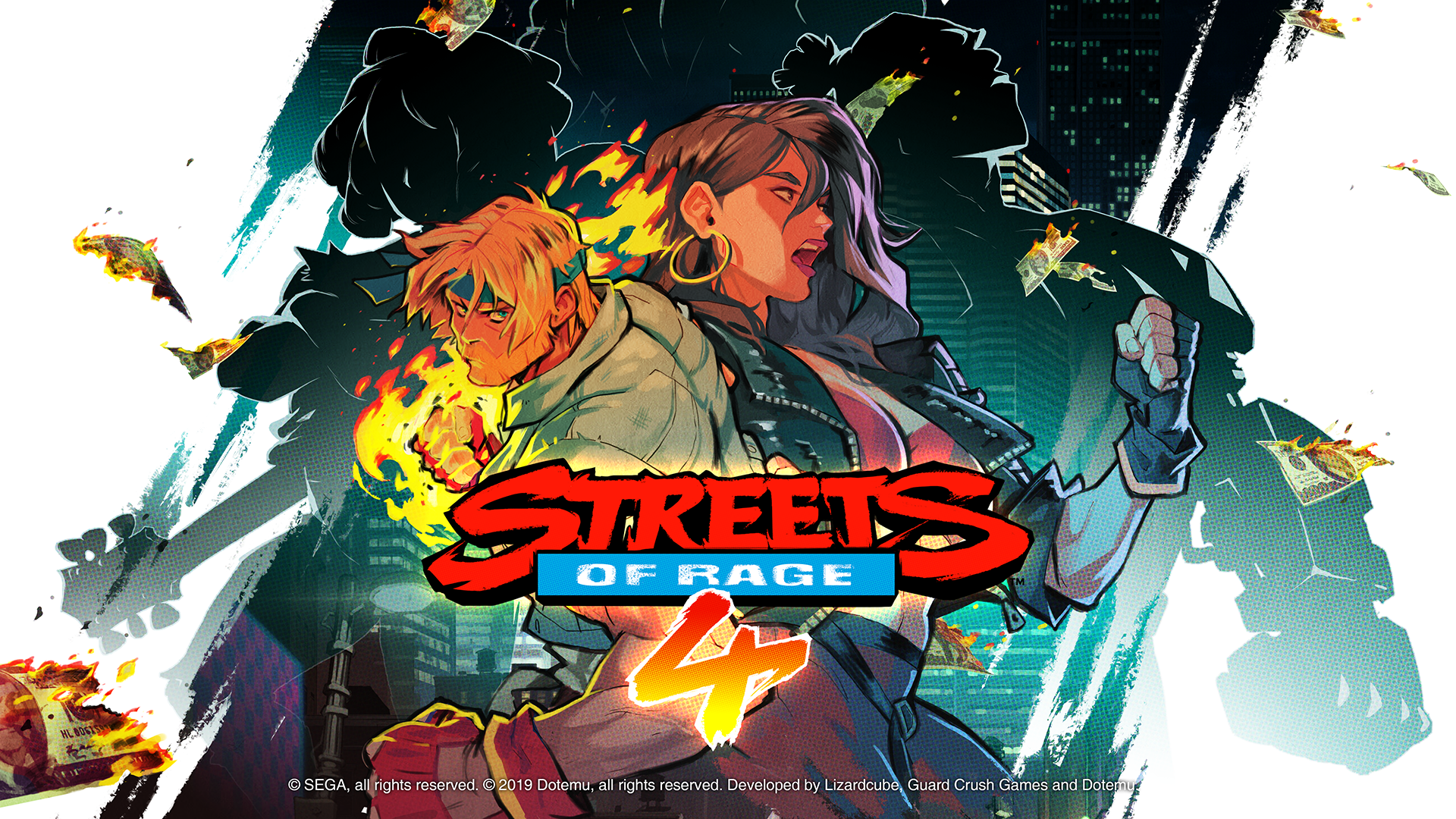 Streets of Rage 4 artwork with characters and money HD Wallpaper