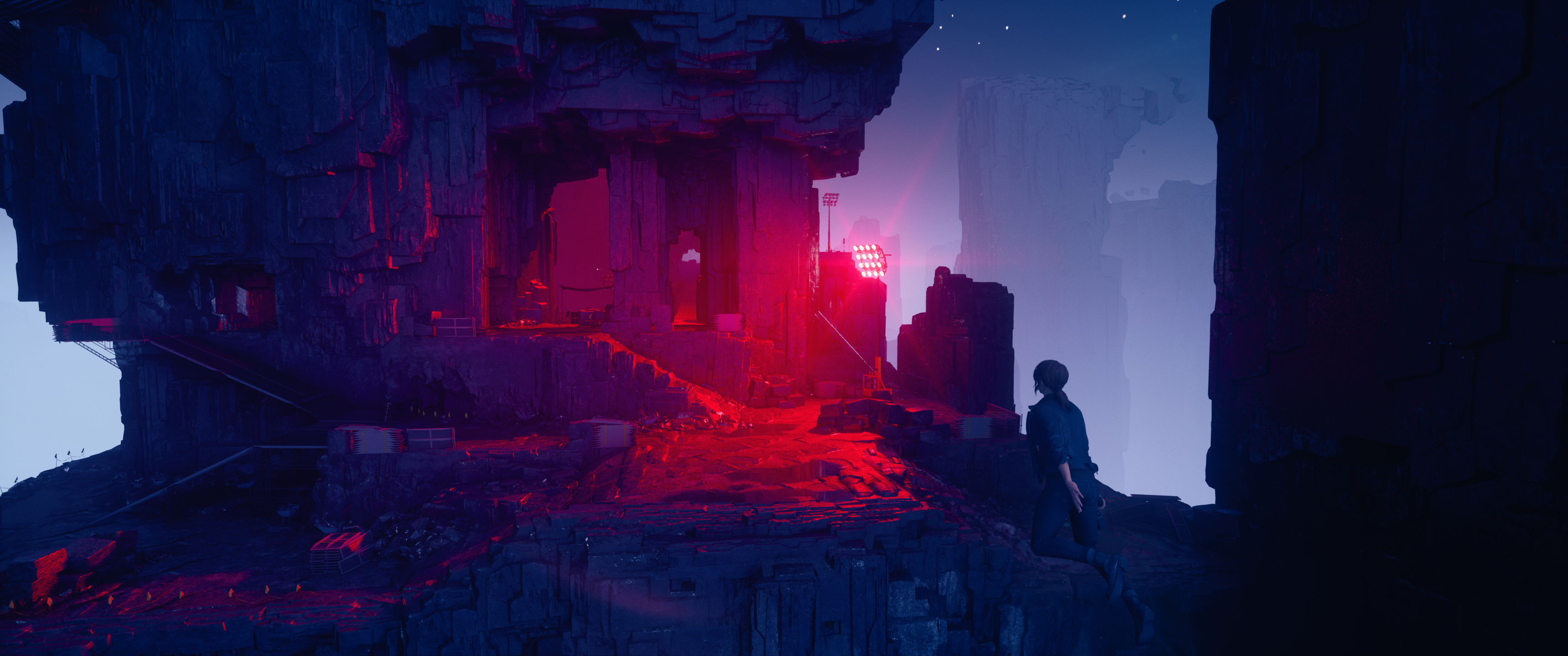 Jesse Faden from Control in a rocky, alien landscape HD Wallpaper