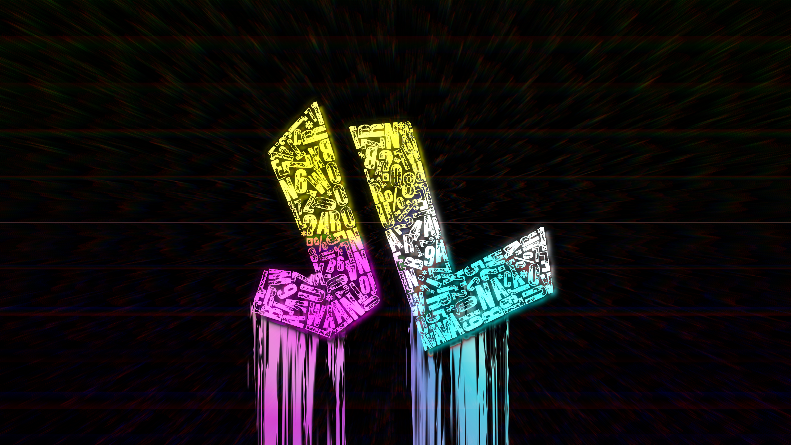 Yellow and Cyan Letters Dripping Liquid HD Wallpaper