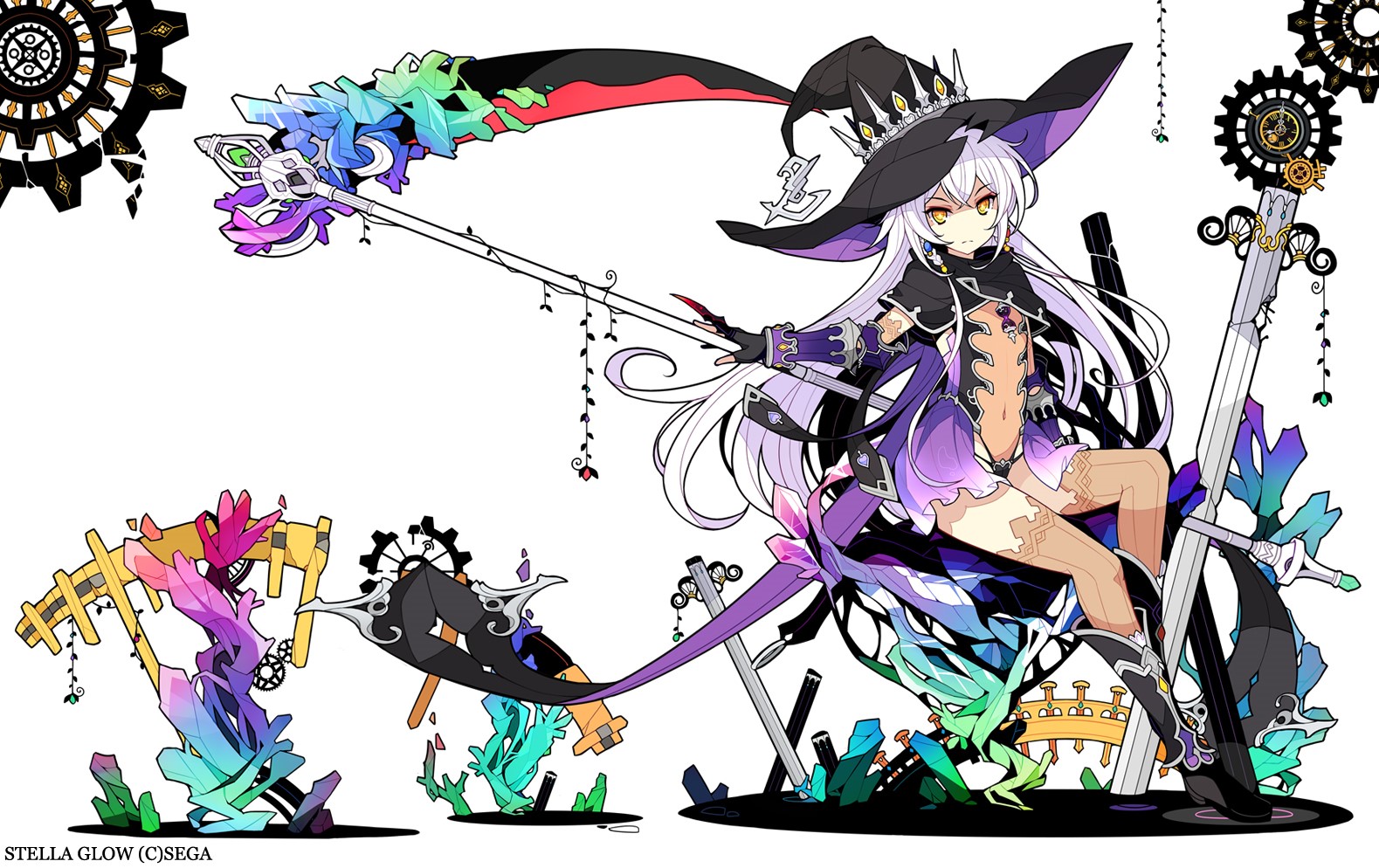 Witch from Stella Glow with Scythe and Sword HD Wallpaper