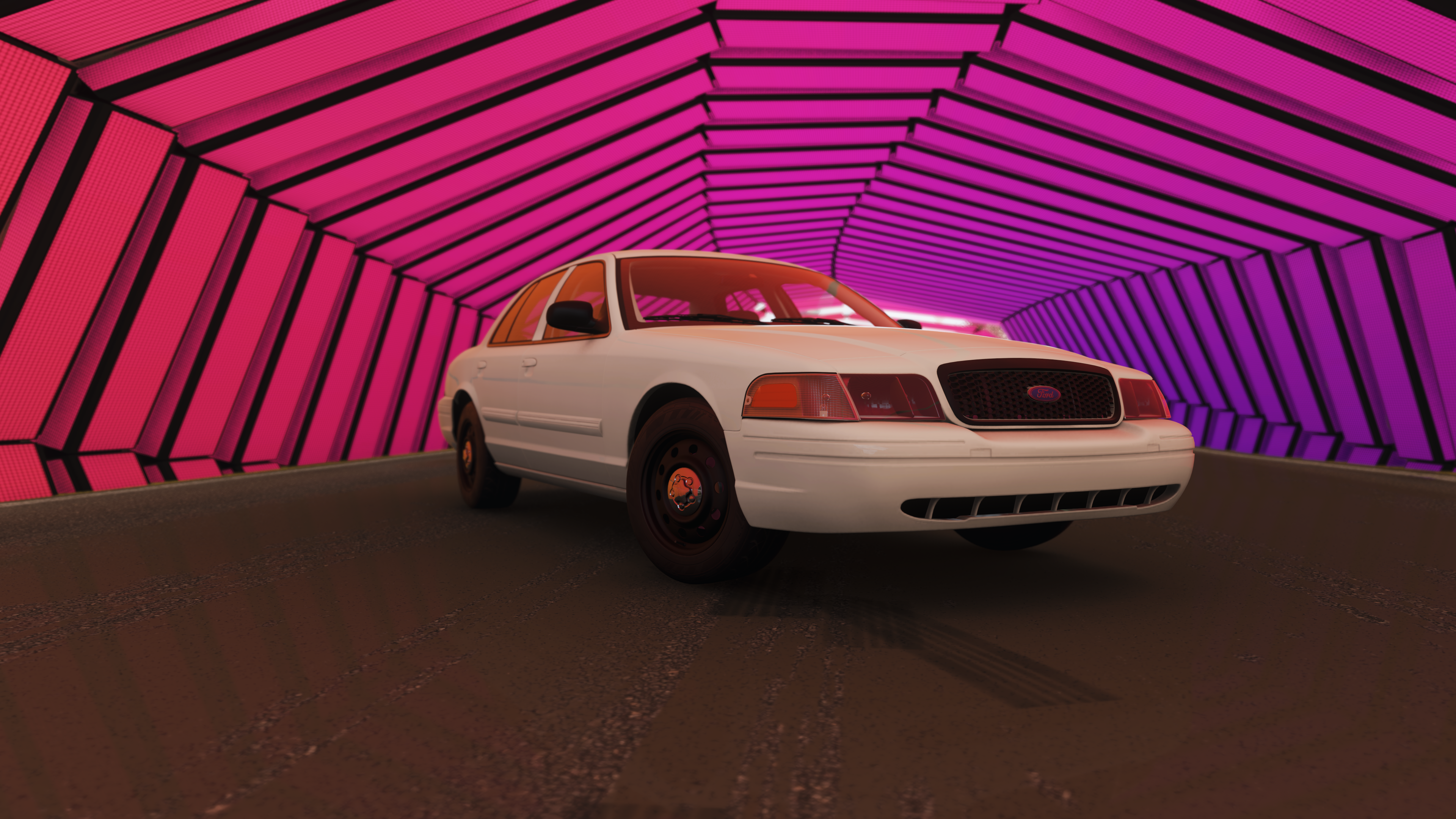 4K Ford Crown Victoria in Forza Horizon 4 tunnel HD Wallpaper