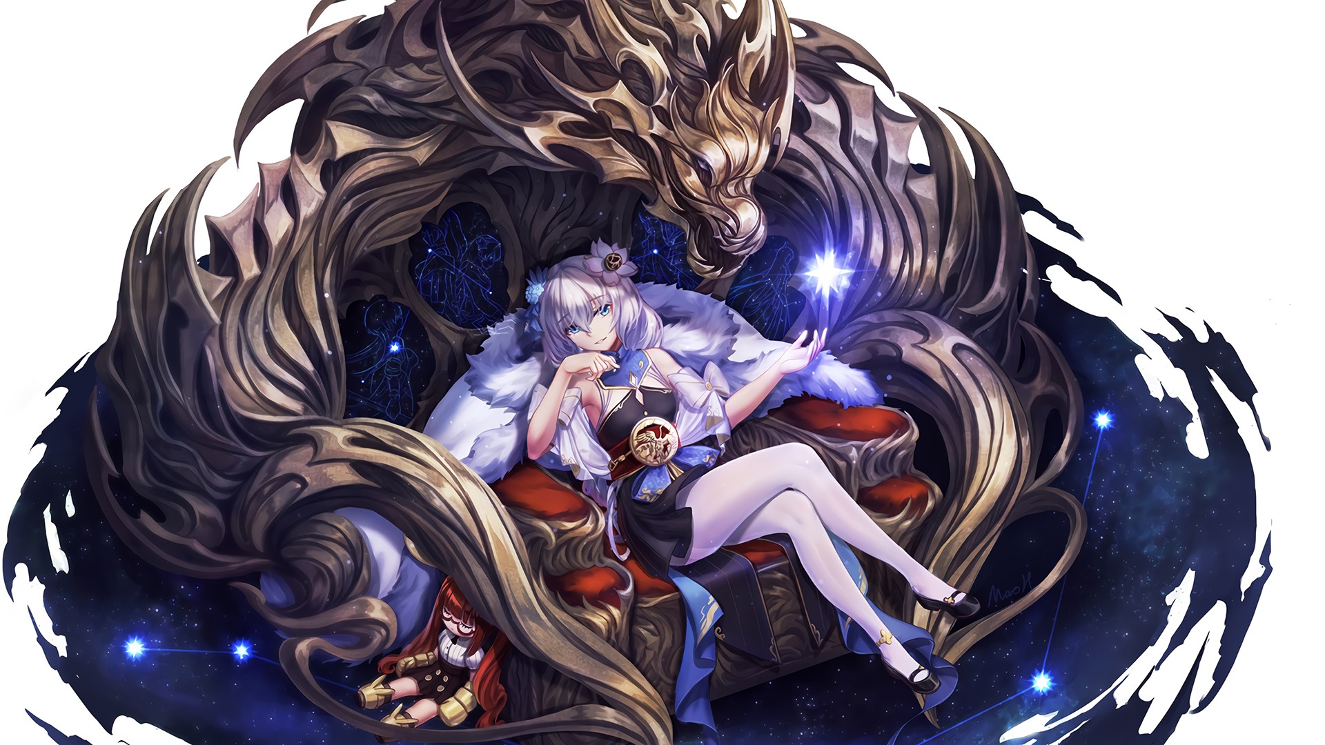 Theresa Apocalypse from Honkai Impact 3rd on a throne HD Wallpaper