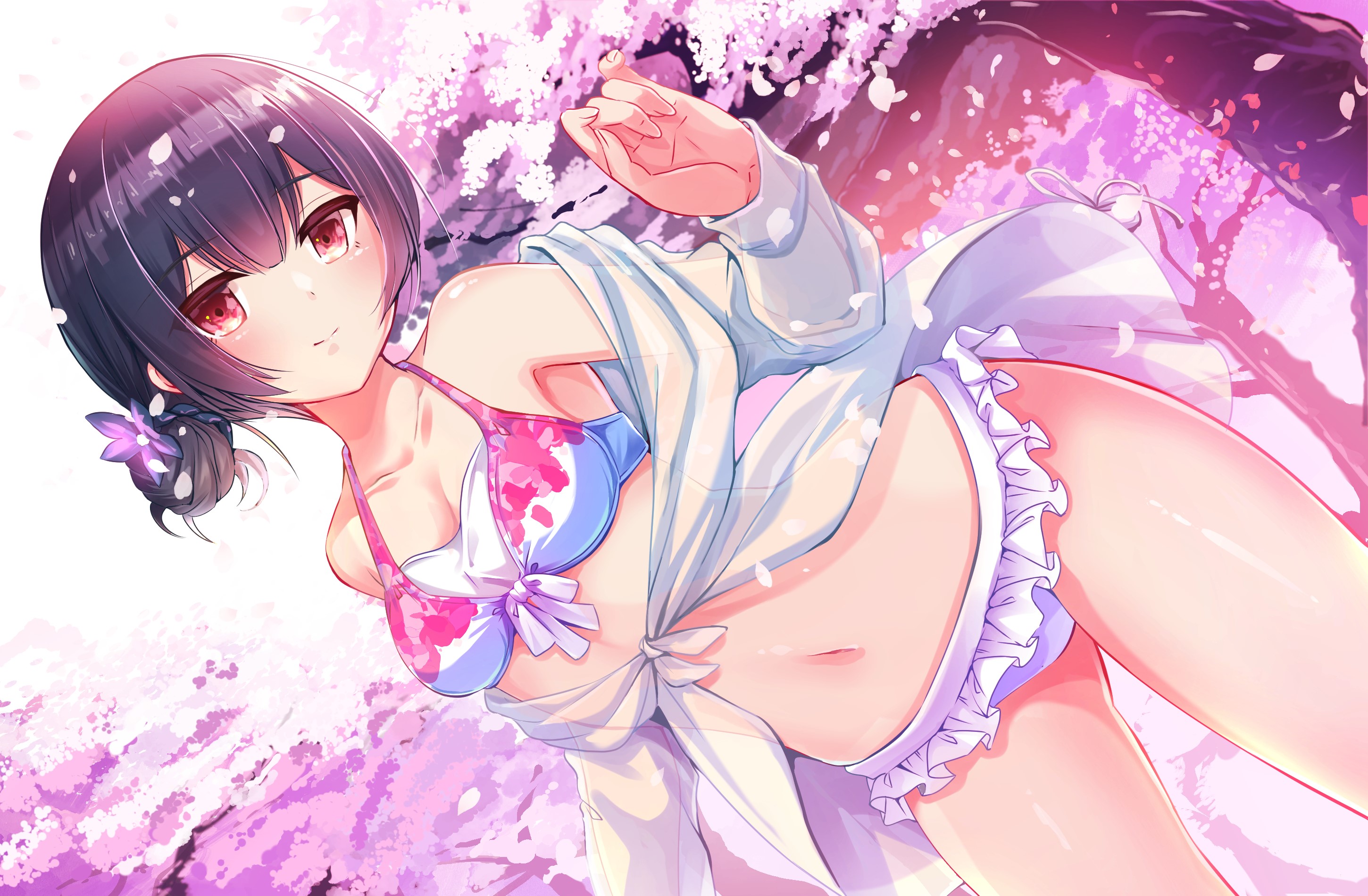 Rinze Morino in Cherry Blossom Bikini Scene HD Wallpaper