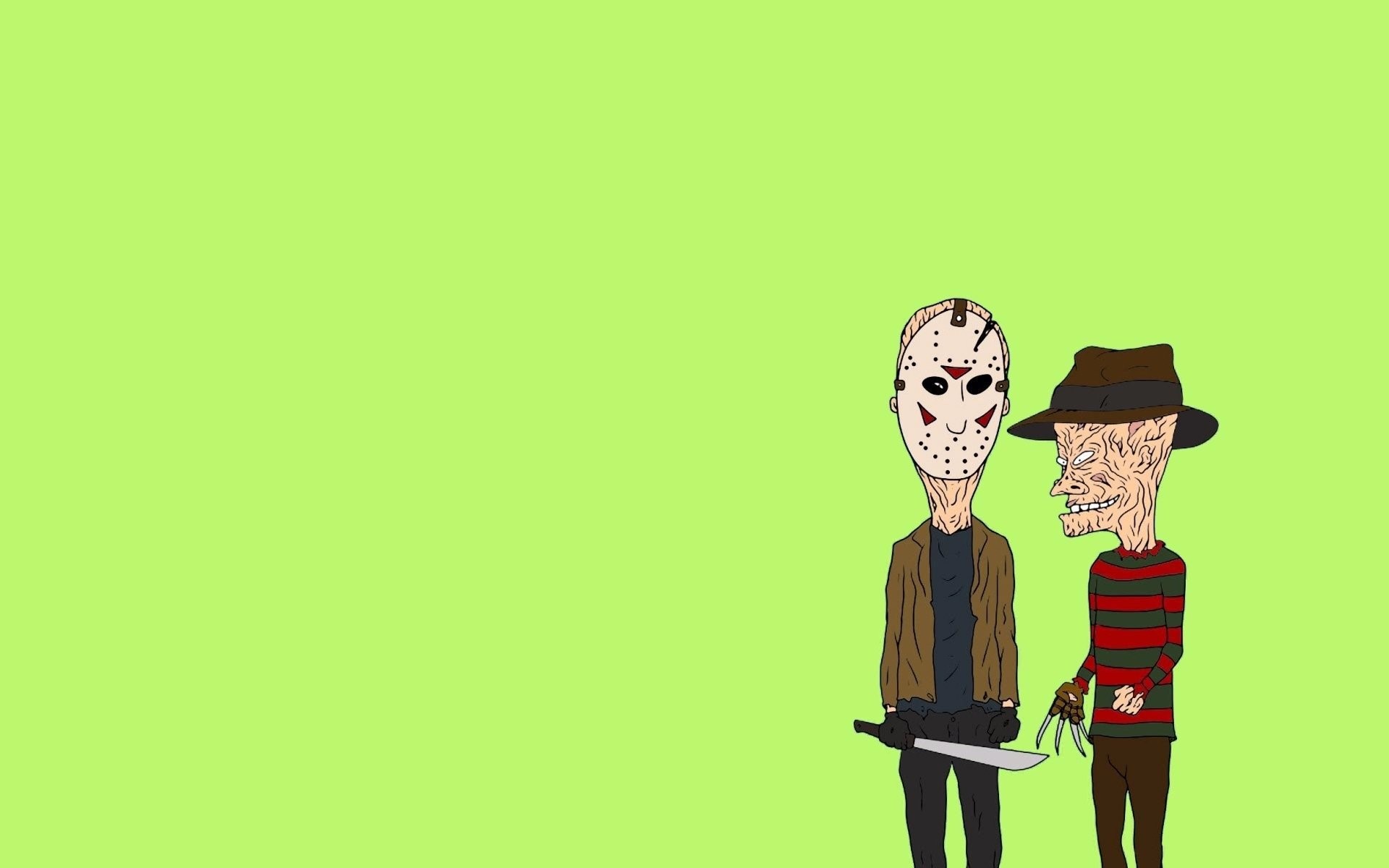 Freddy Krueger and Jason Voorhees in cartoon style HD Wallpaper