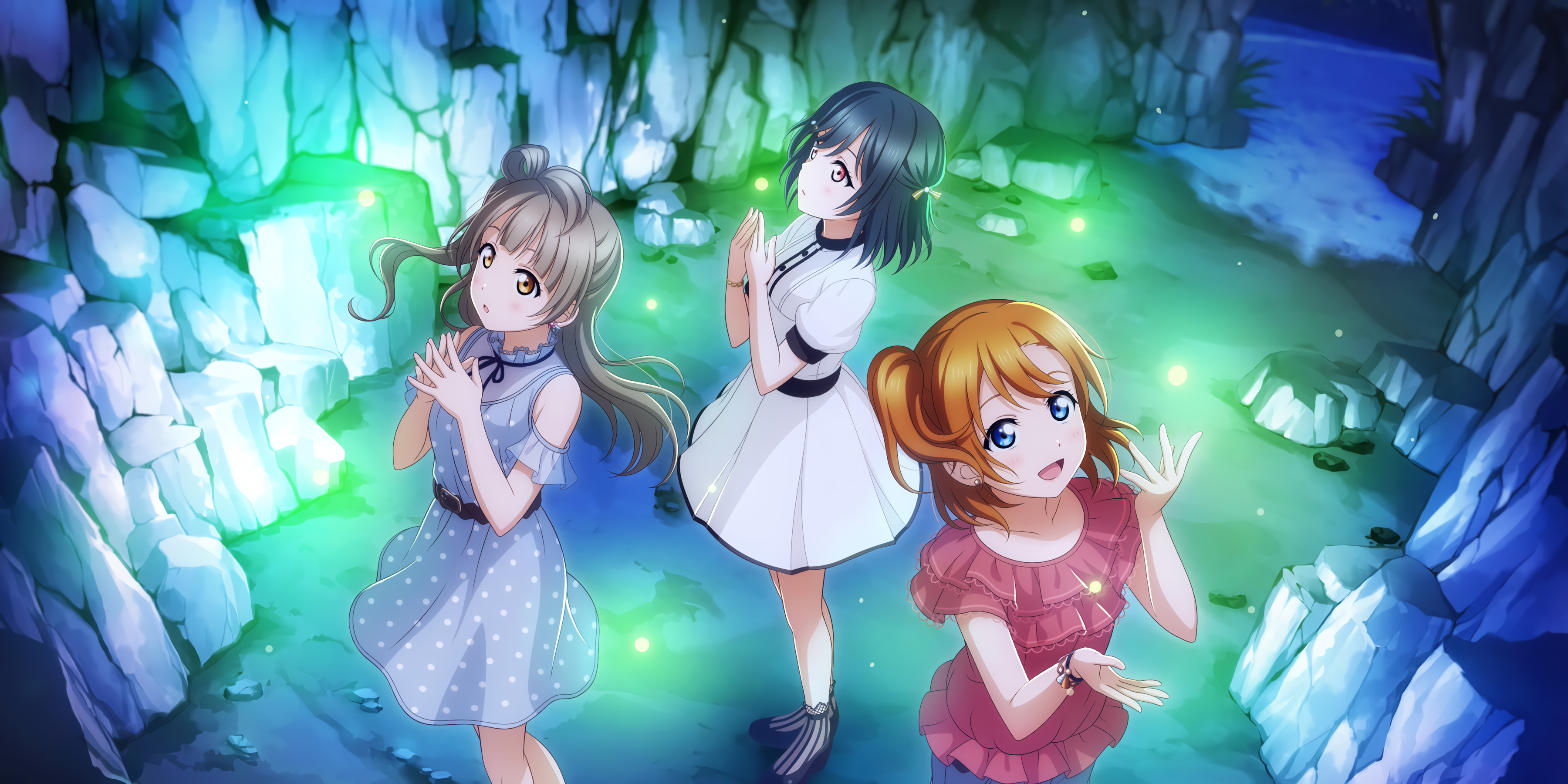 Shioriko Mifune, Kotori Minami, and Honoka Kōsaka from Love Live! Series HD Wallpaper