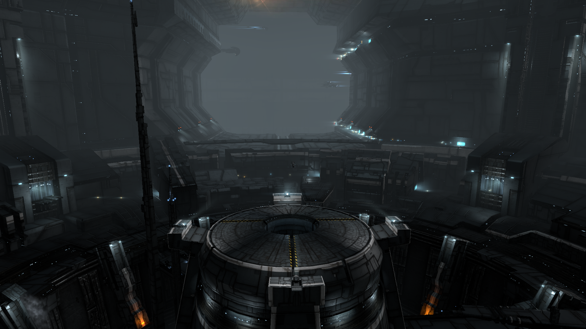EVE Online science fiction space station interior HD Wallpaper