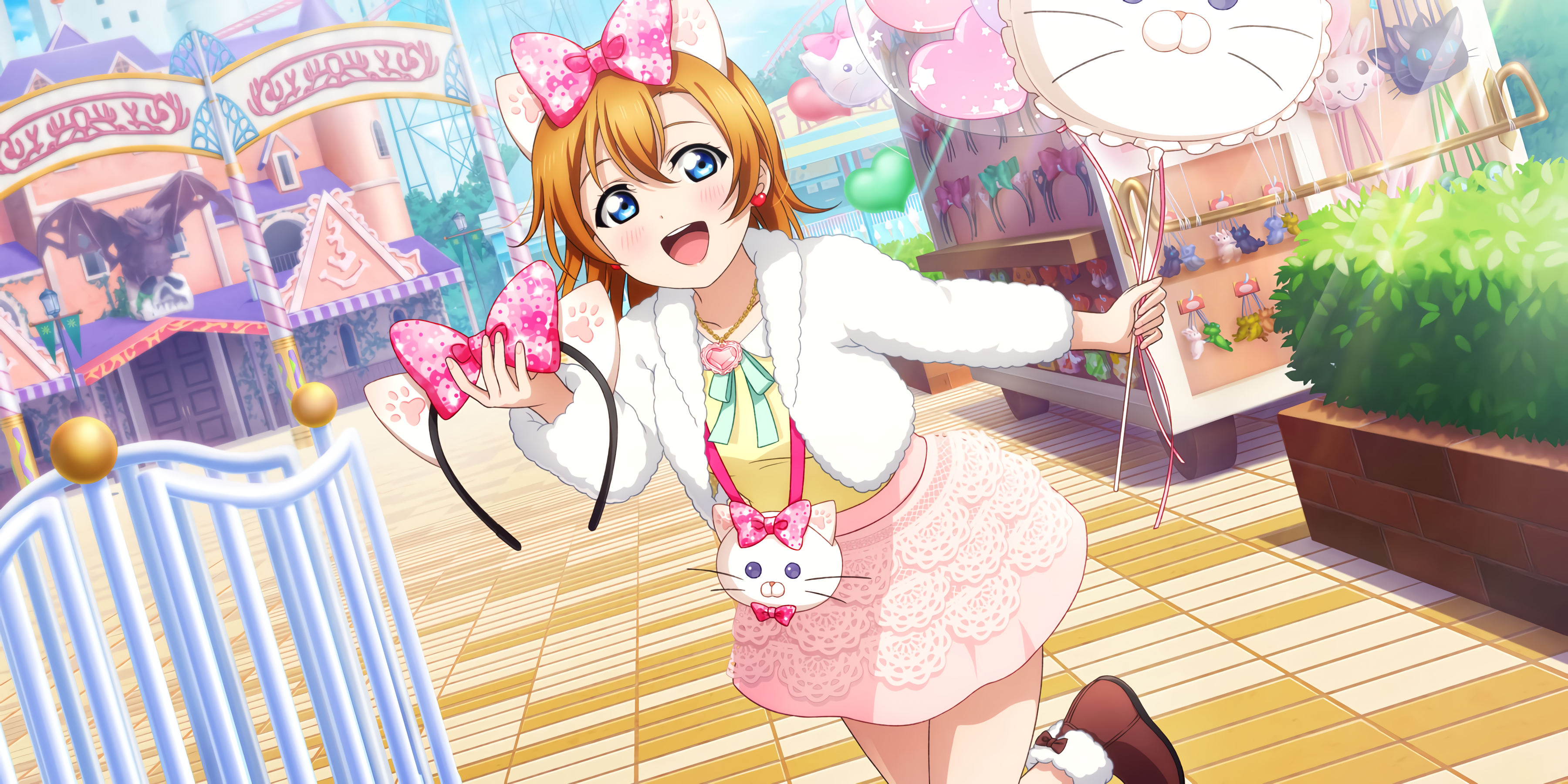 Kousaka Honoka from Love Live! Series with cat ears HD Wallpaper