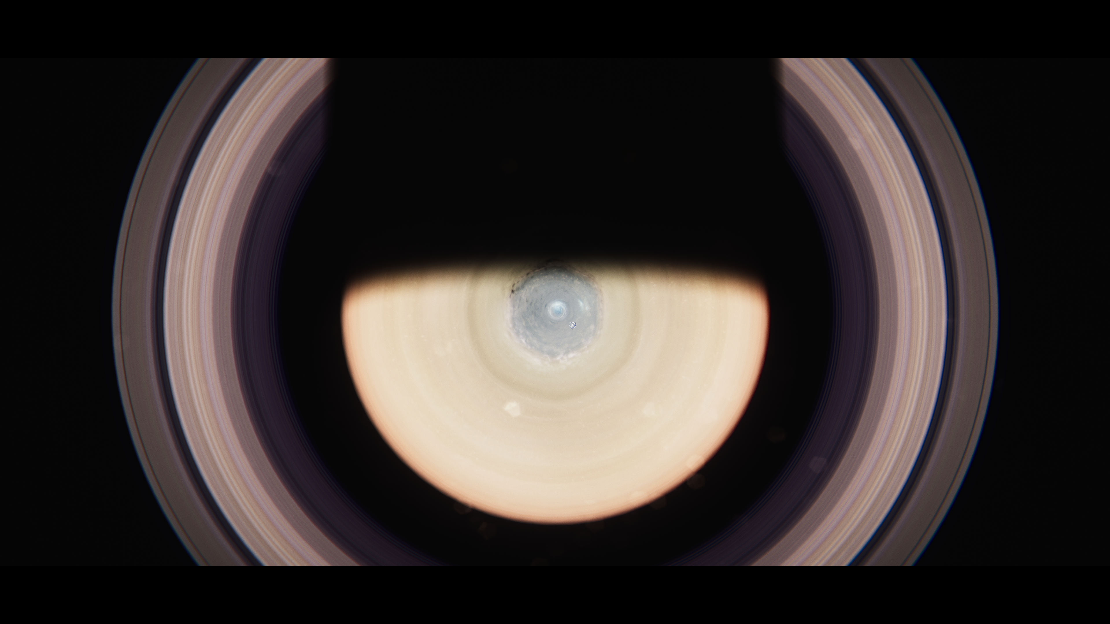 Saturn's rings and polar hexagon HD Wallpaper