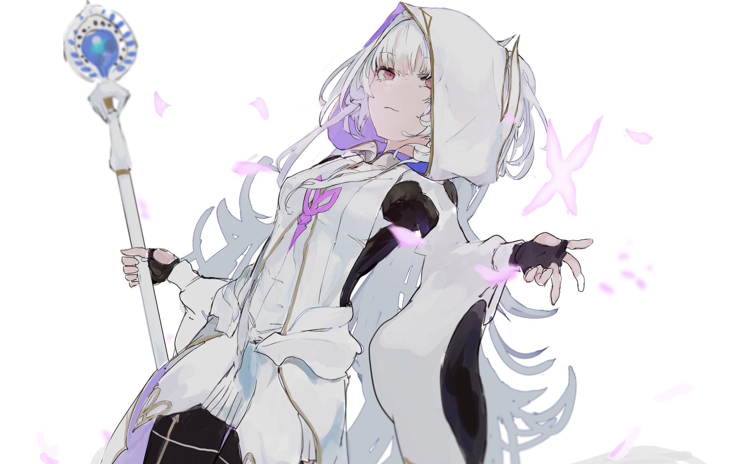 Merlin from Fate/Grand Order holding a staff HD Wallpaper