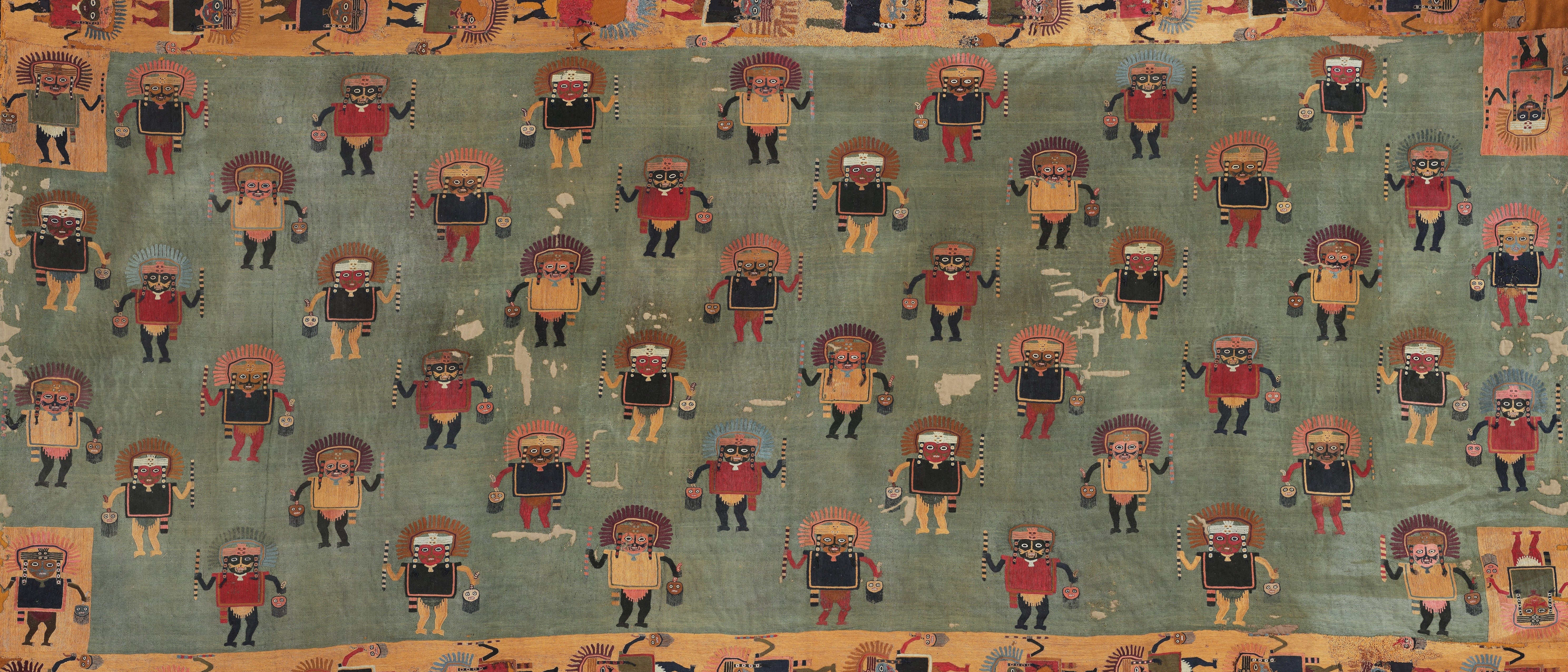 Peruvian fabric with repeating figures HD Wallpaper