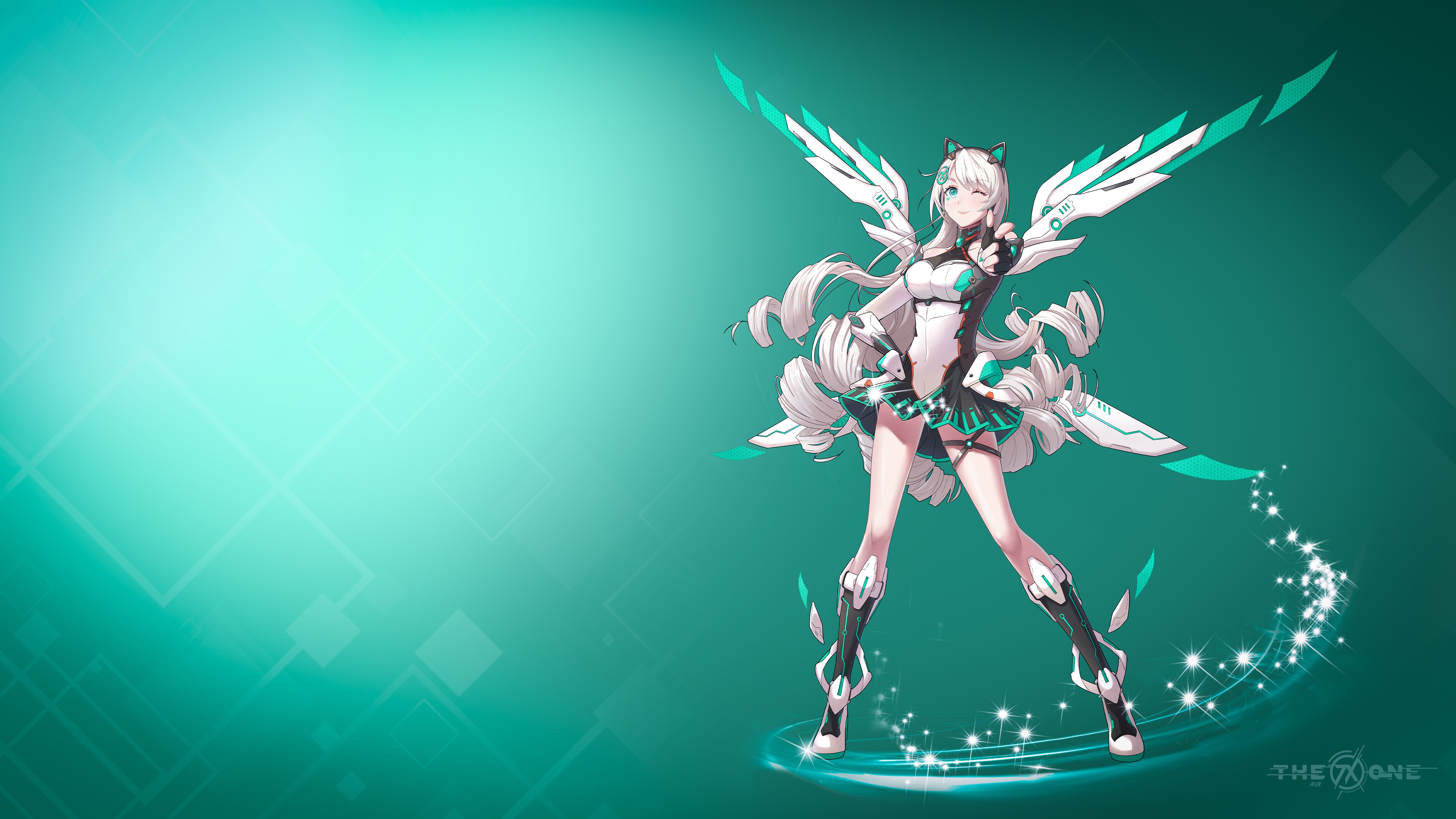 Anime girl with wings and cat ears, The One, ASUS HD Wallpaper