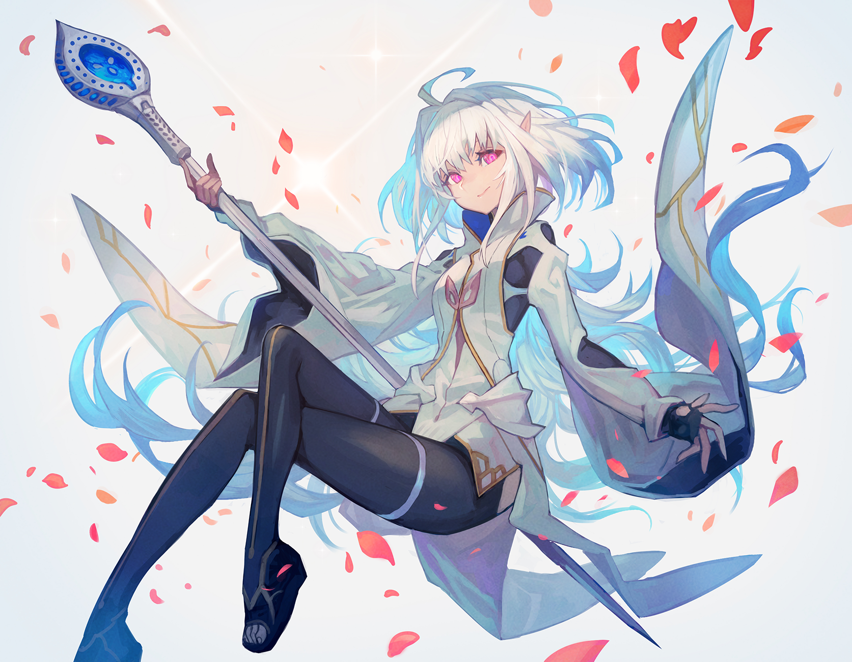 Merlin from Fate Series with a staff HD Wallpaper