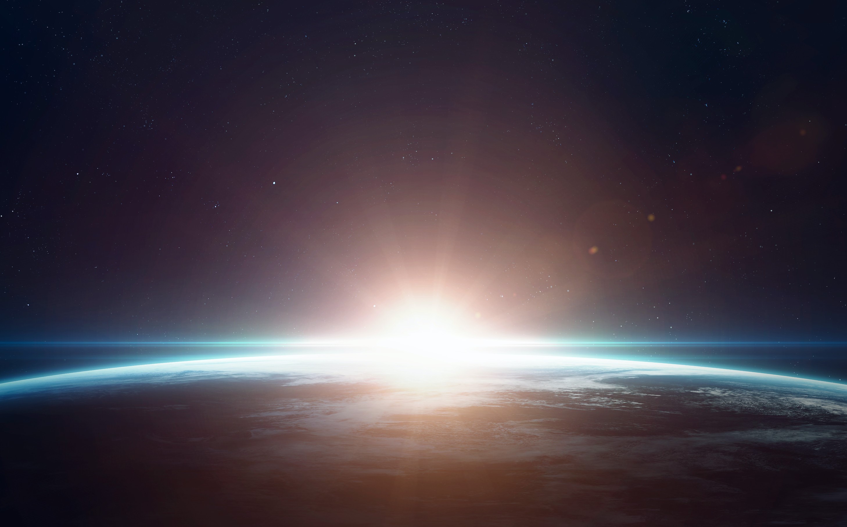 Sunrise over Earth from space, digital art HD Wallpaper