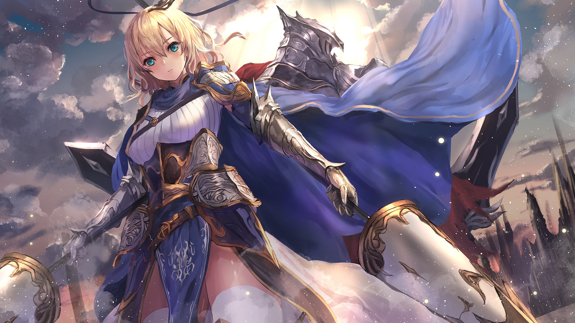 Jeanne d'Arc from Fate/Grand Order with armor and cape HD Wallpaper