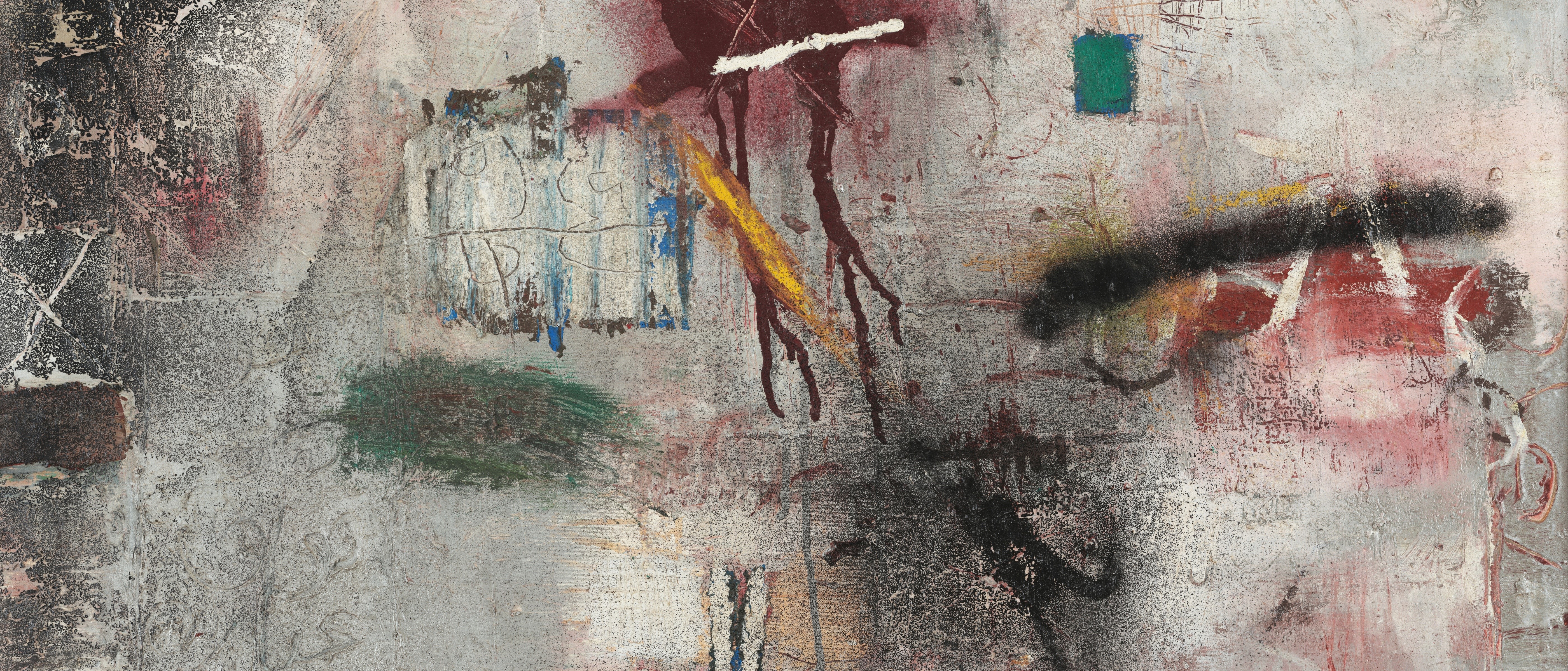 Abstract artwork painting with spray paint and drips HD Wallpaper