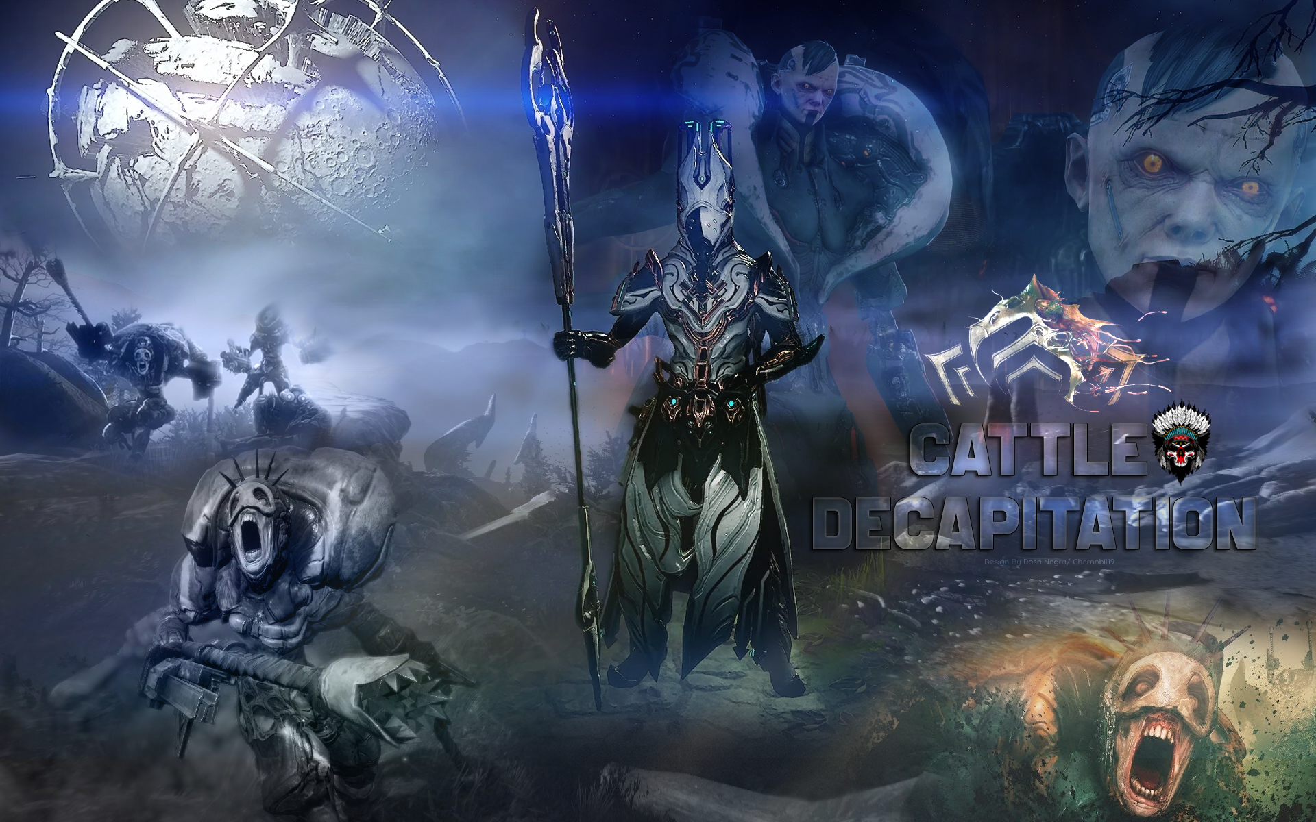Harrow from Warframe with enemies HD Wallpaper