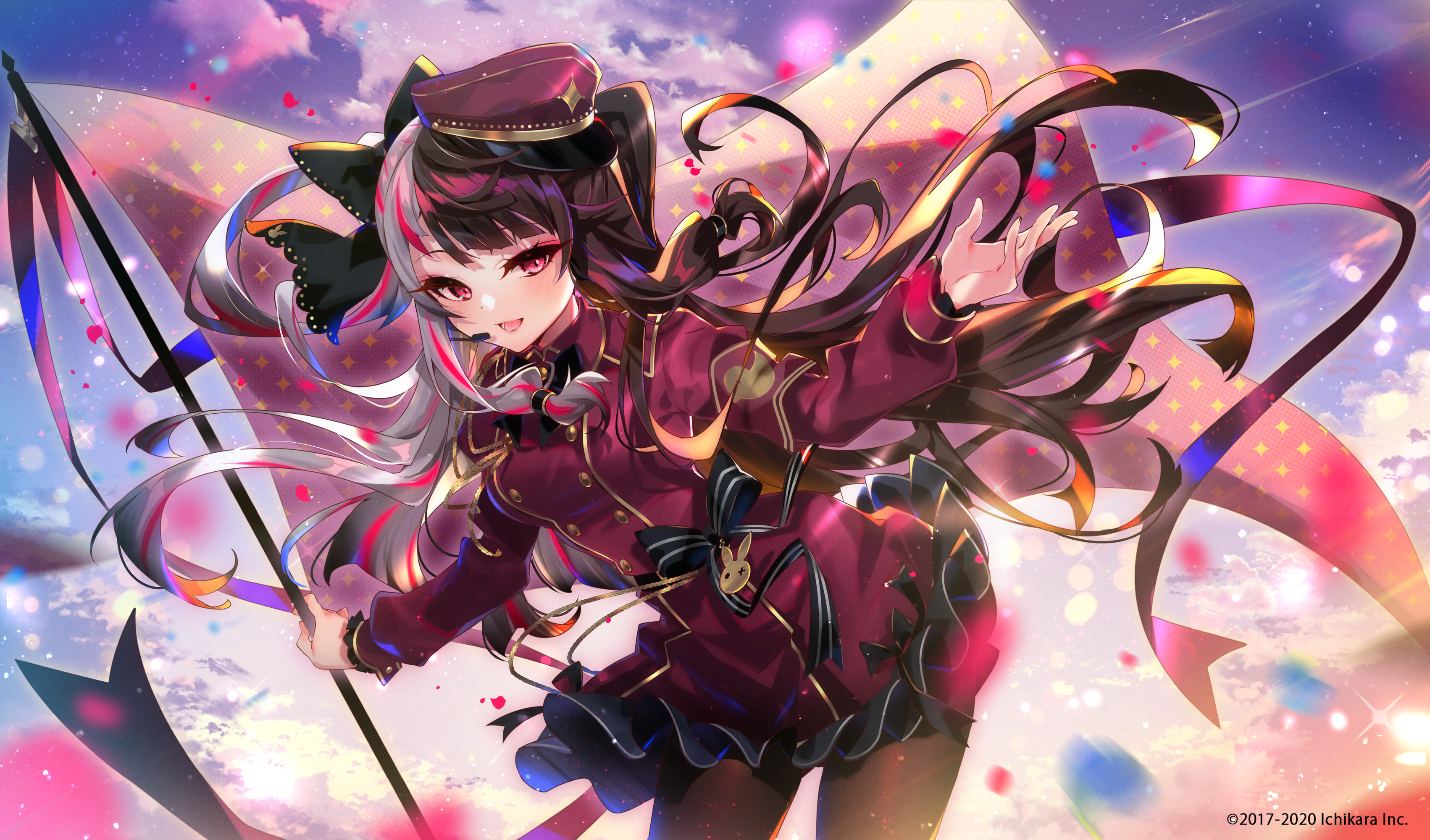 Yorumi Rena from Nijisanji holding a flag HD Wallpaper