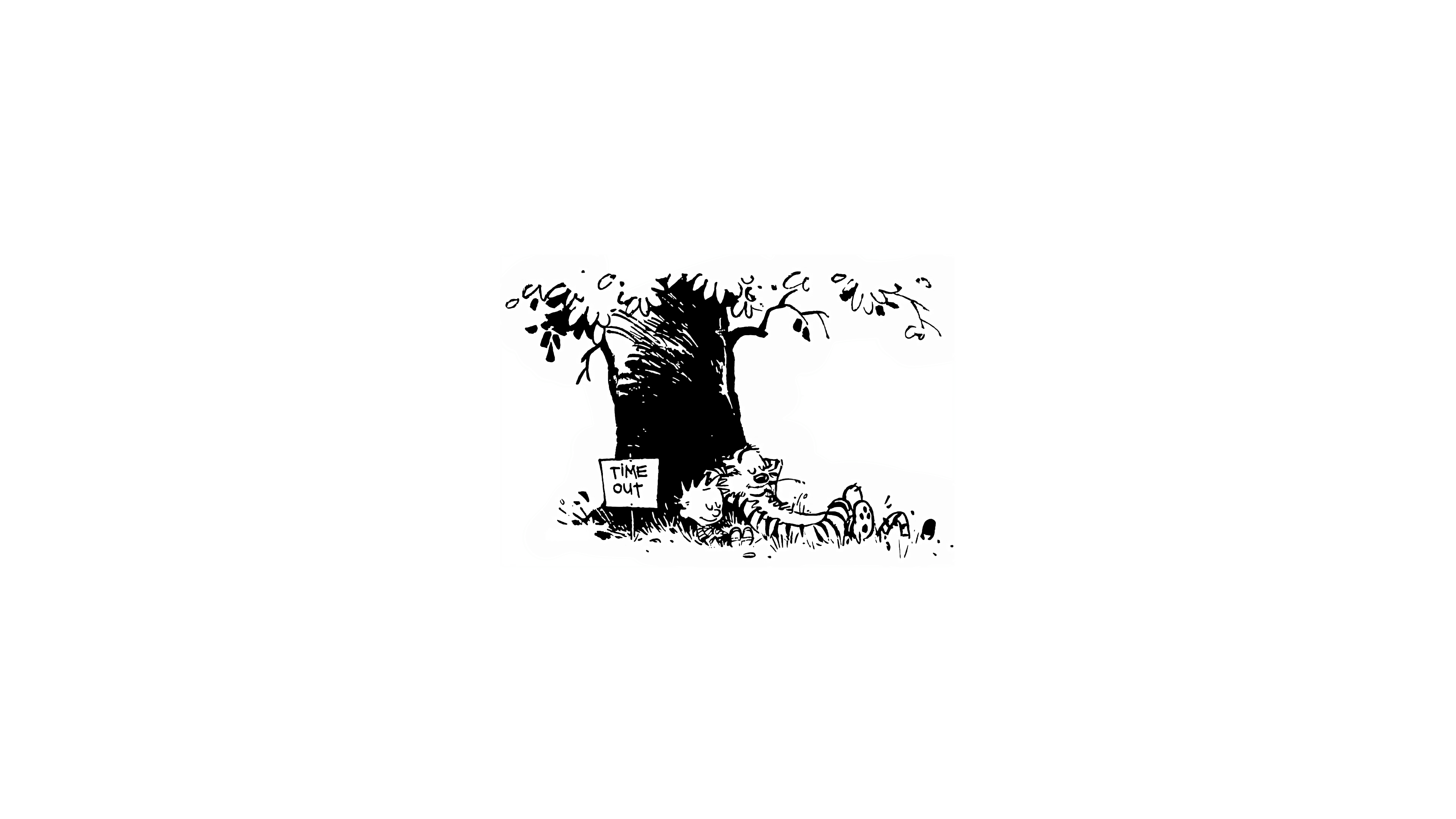 Calvin and Hobbes from Bill Watterson's comics HD Wallpaper