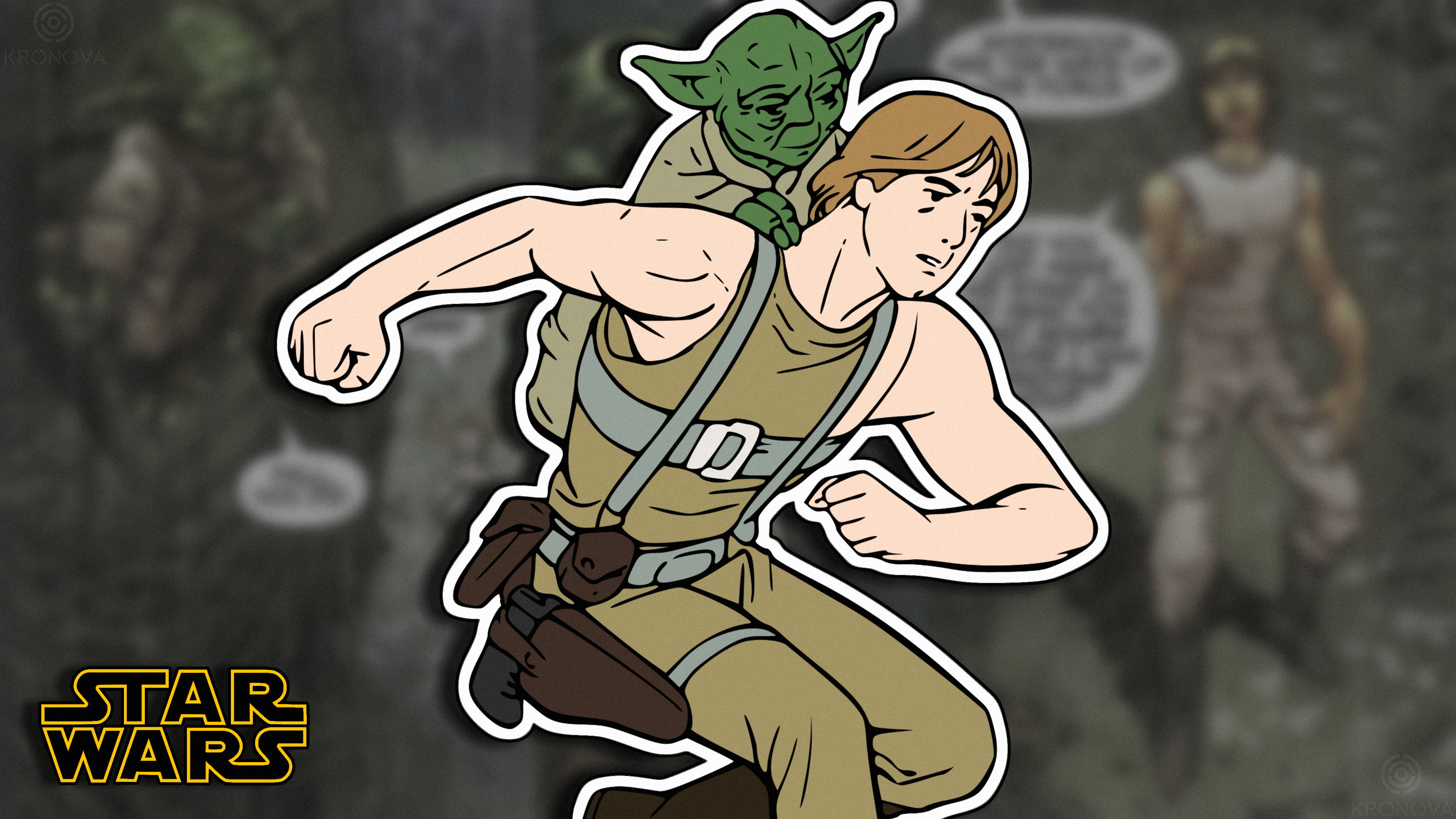 Luke Skywalker and Yoda from Star Wars HD Wallpaper