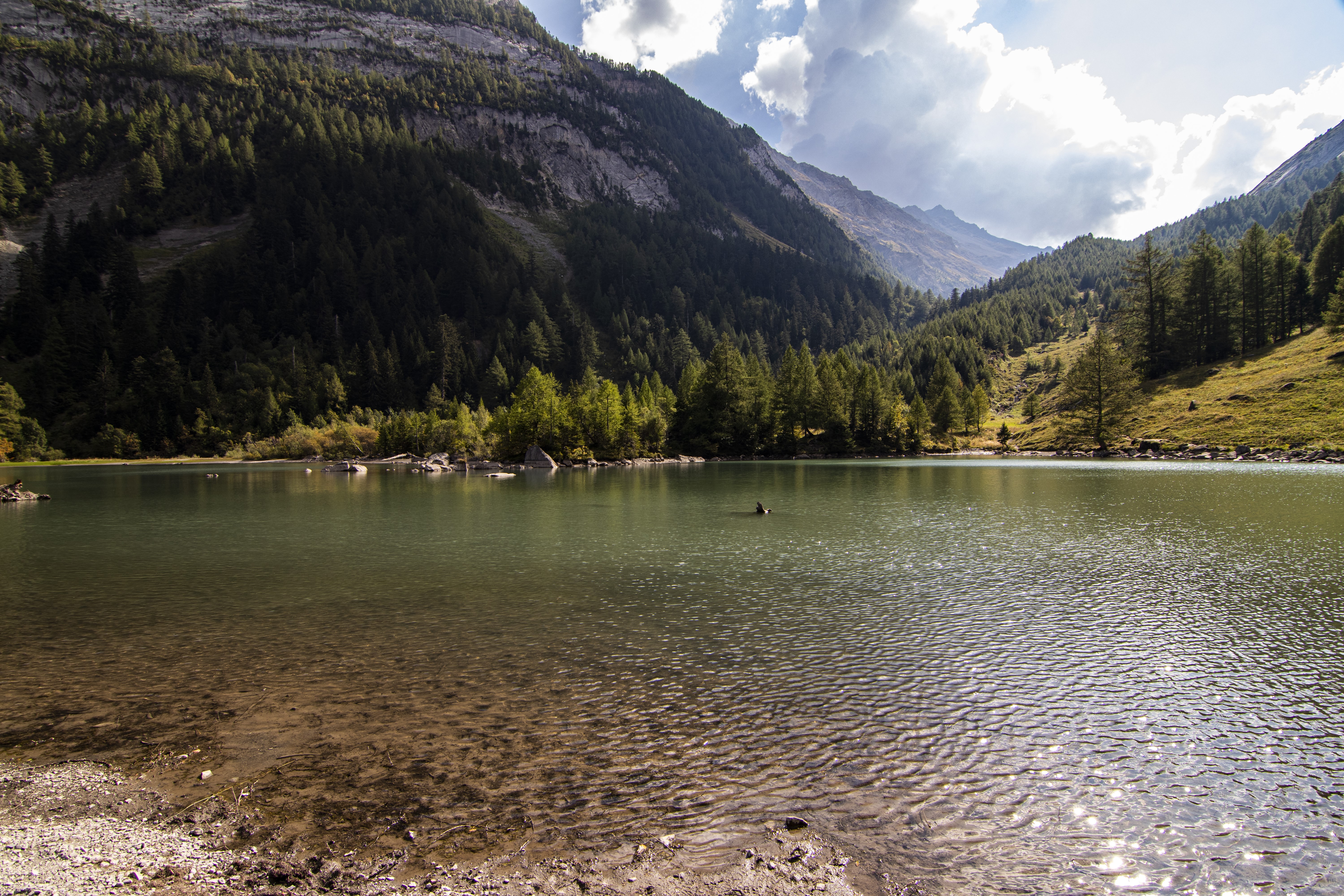 Lake in the Alps, Switzerland HD Wallpaper