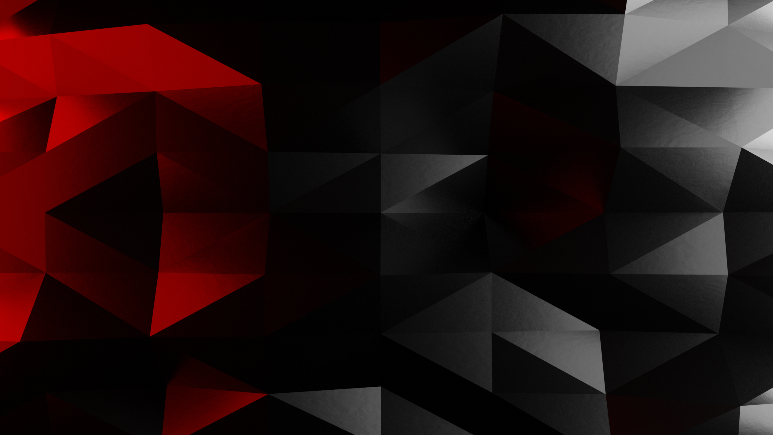 Abstract 3D geometric low-poly red and black texture HD Wallpaper