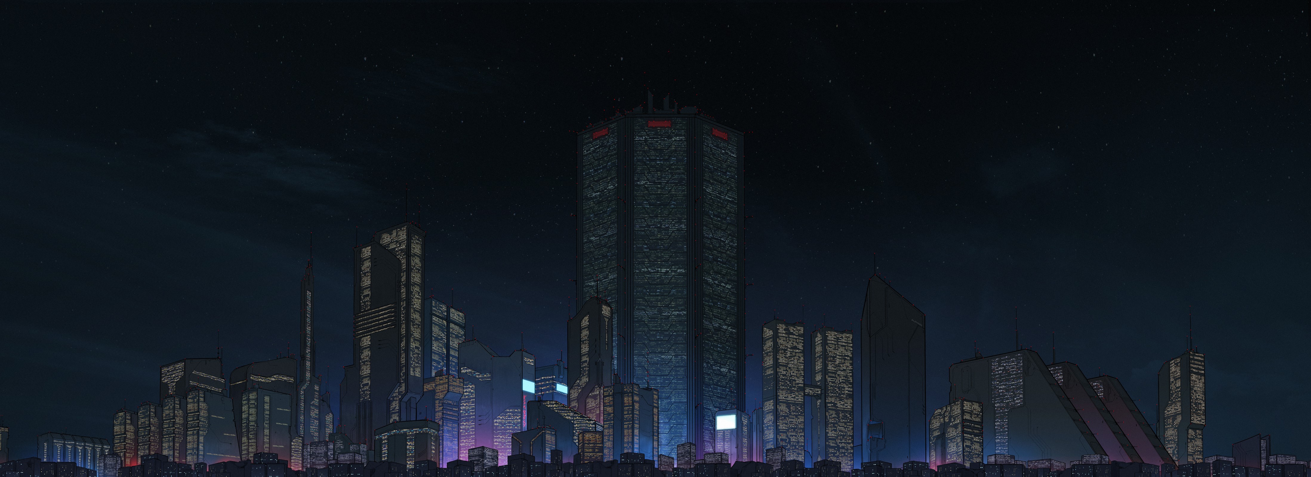 Cyberpunk Cityscape Ultrawide 4K HD Wallpaper
