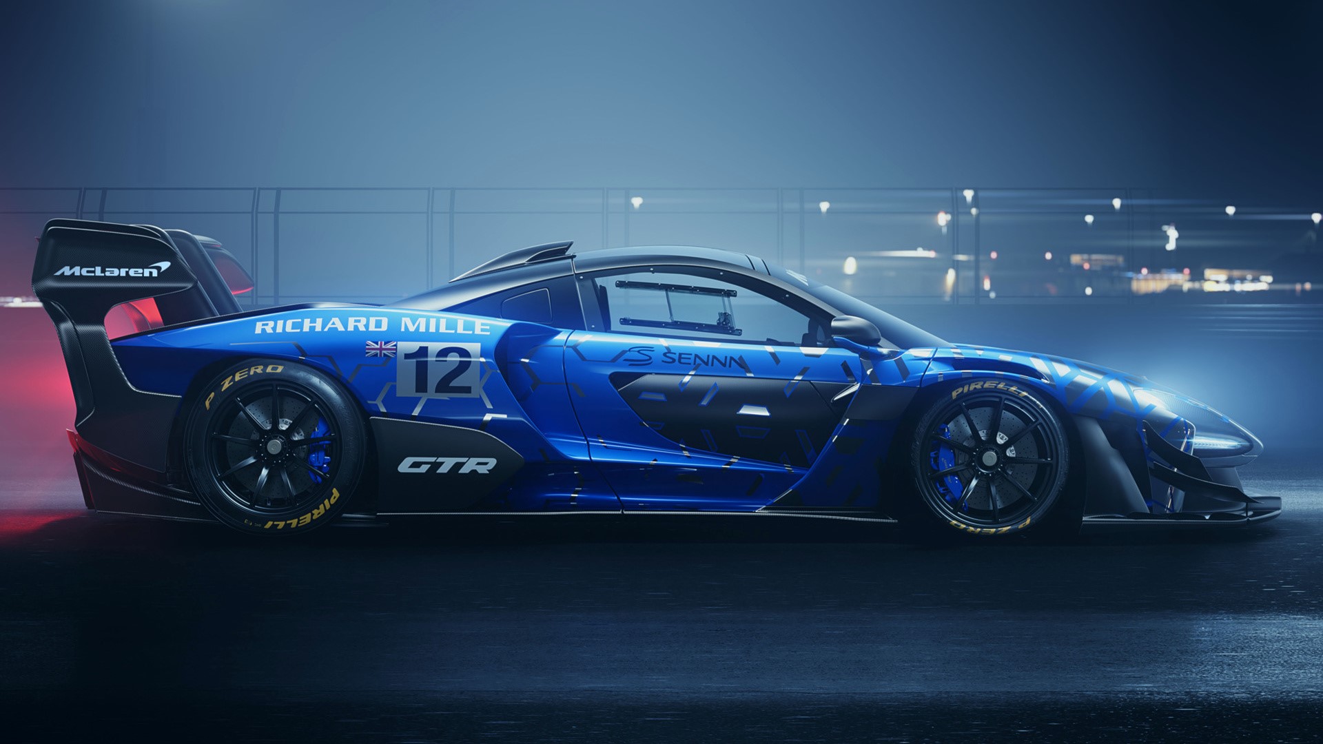 McLaren Senna GTR race car with number 12 HD Wallpaper