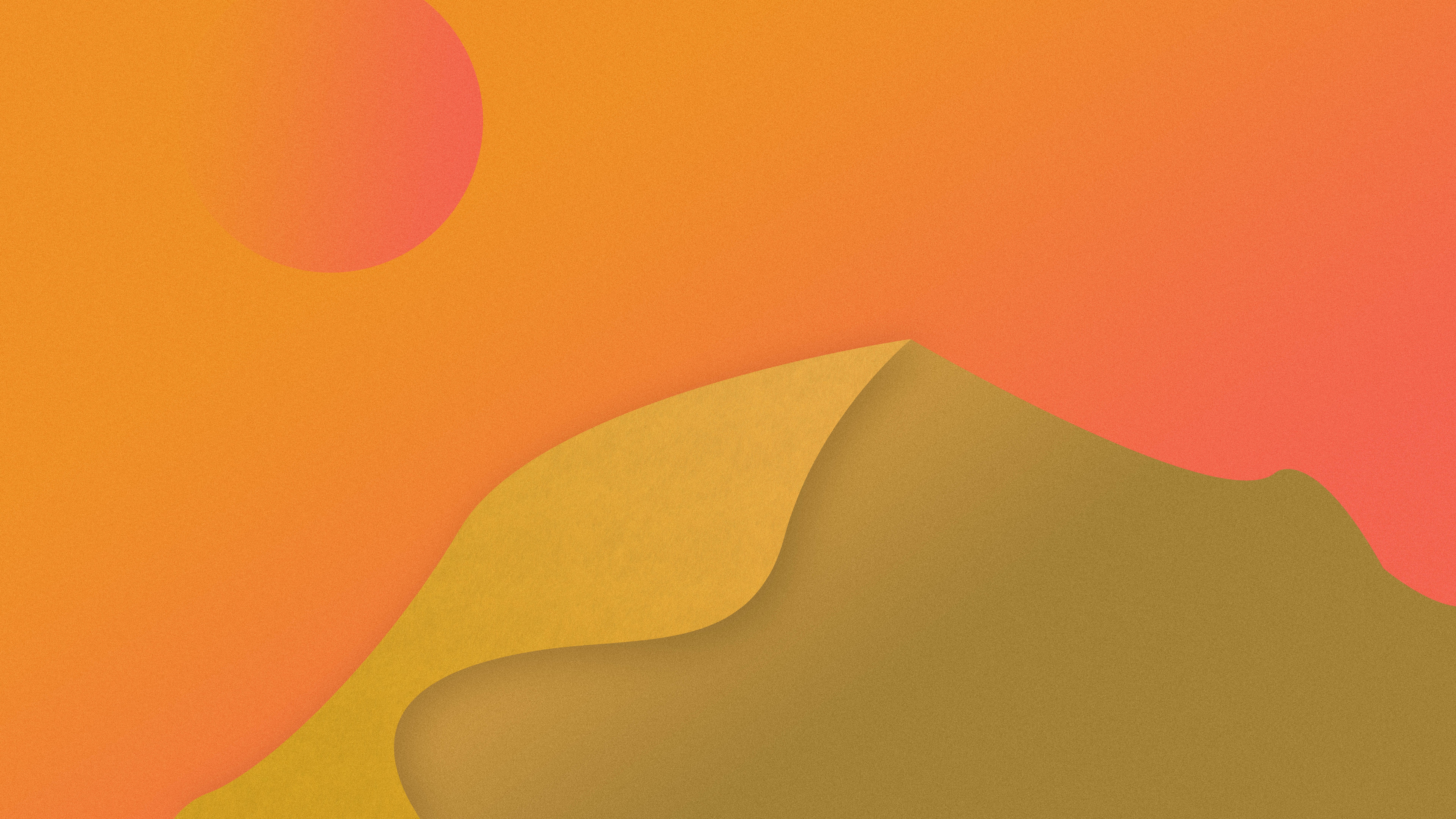 Minimalist desert dunes with sun illustration HD Wallpaper