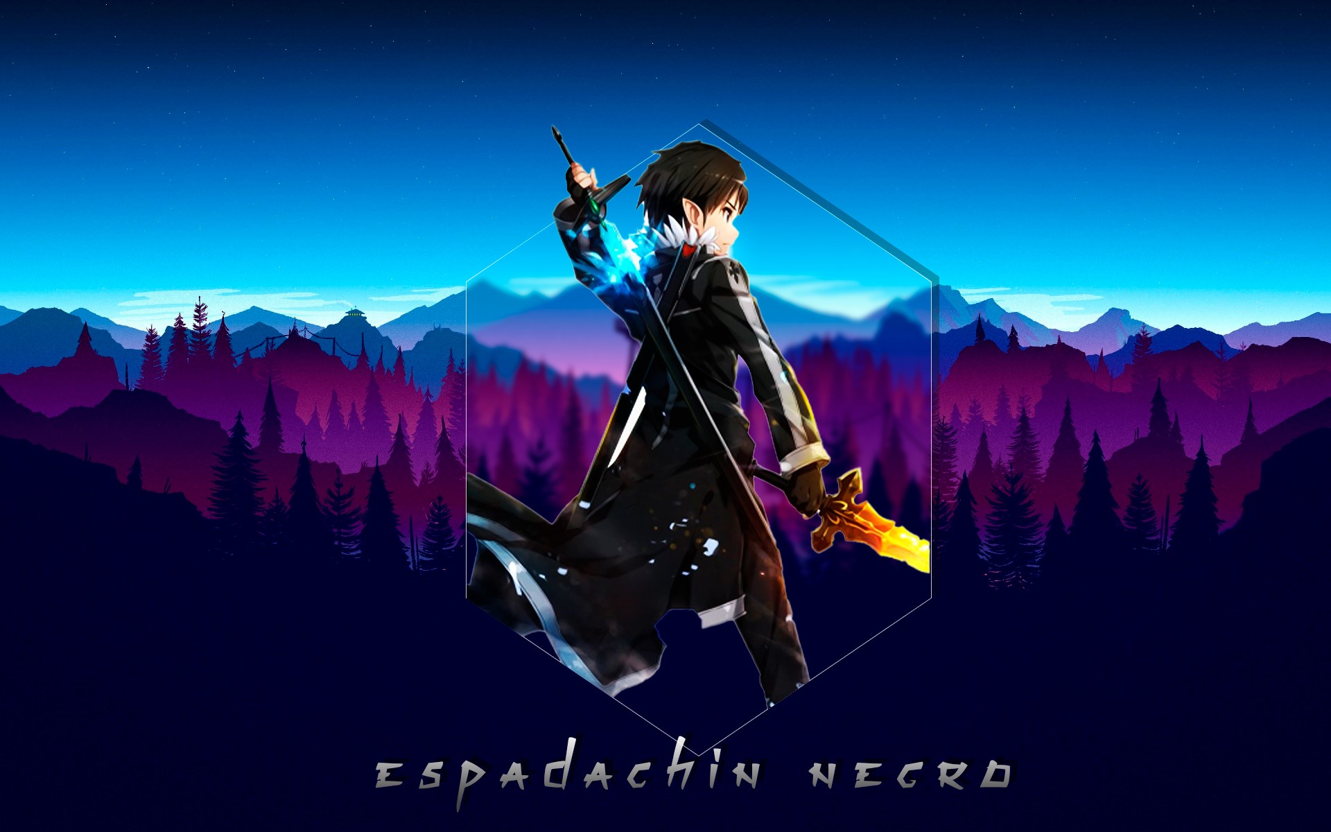 Kirito from Sword Art Online with swords HD Wallpaper
