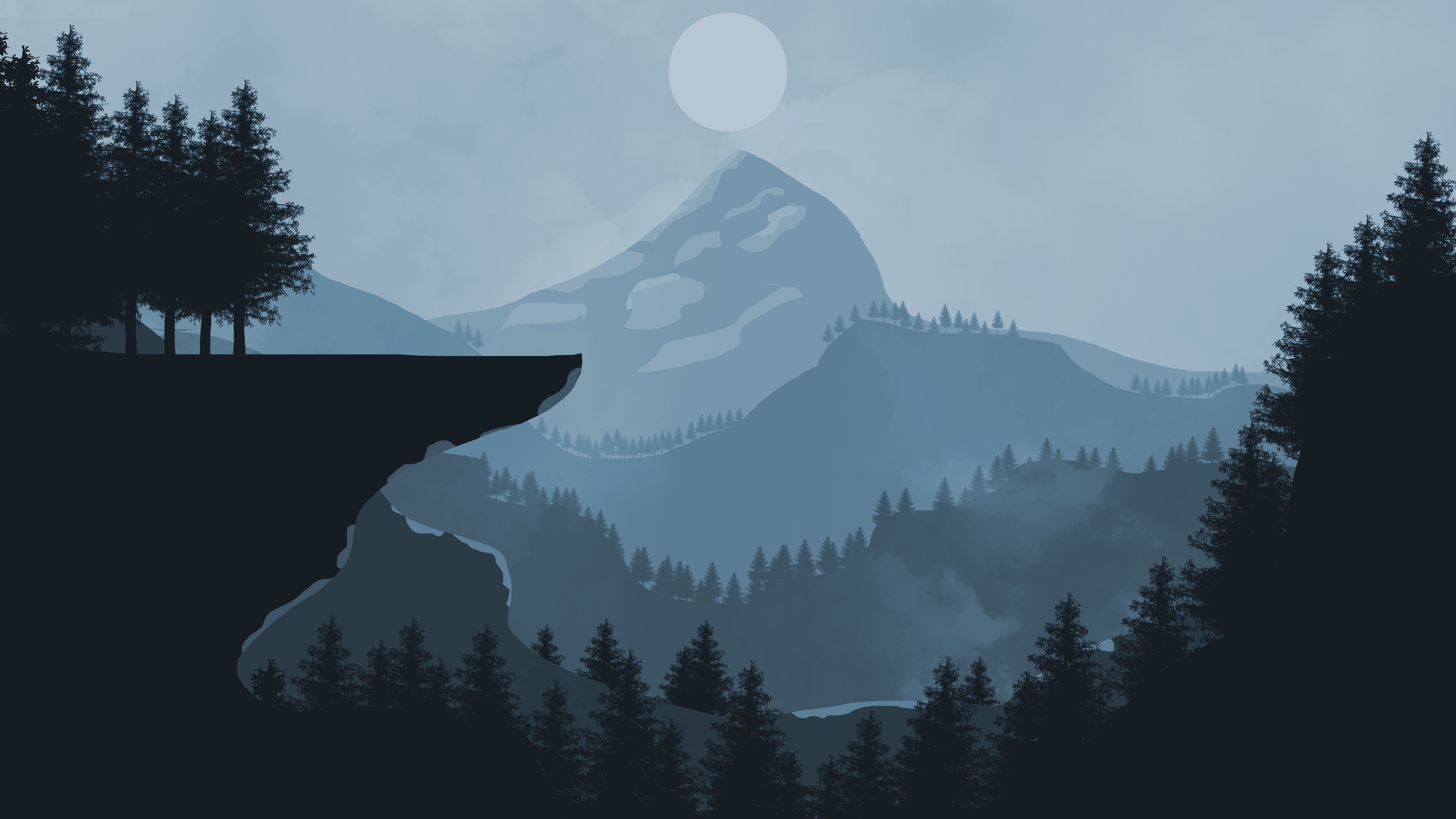 4K mountains digital art nature graphic design HD Wallpaper