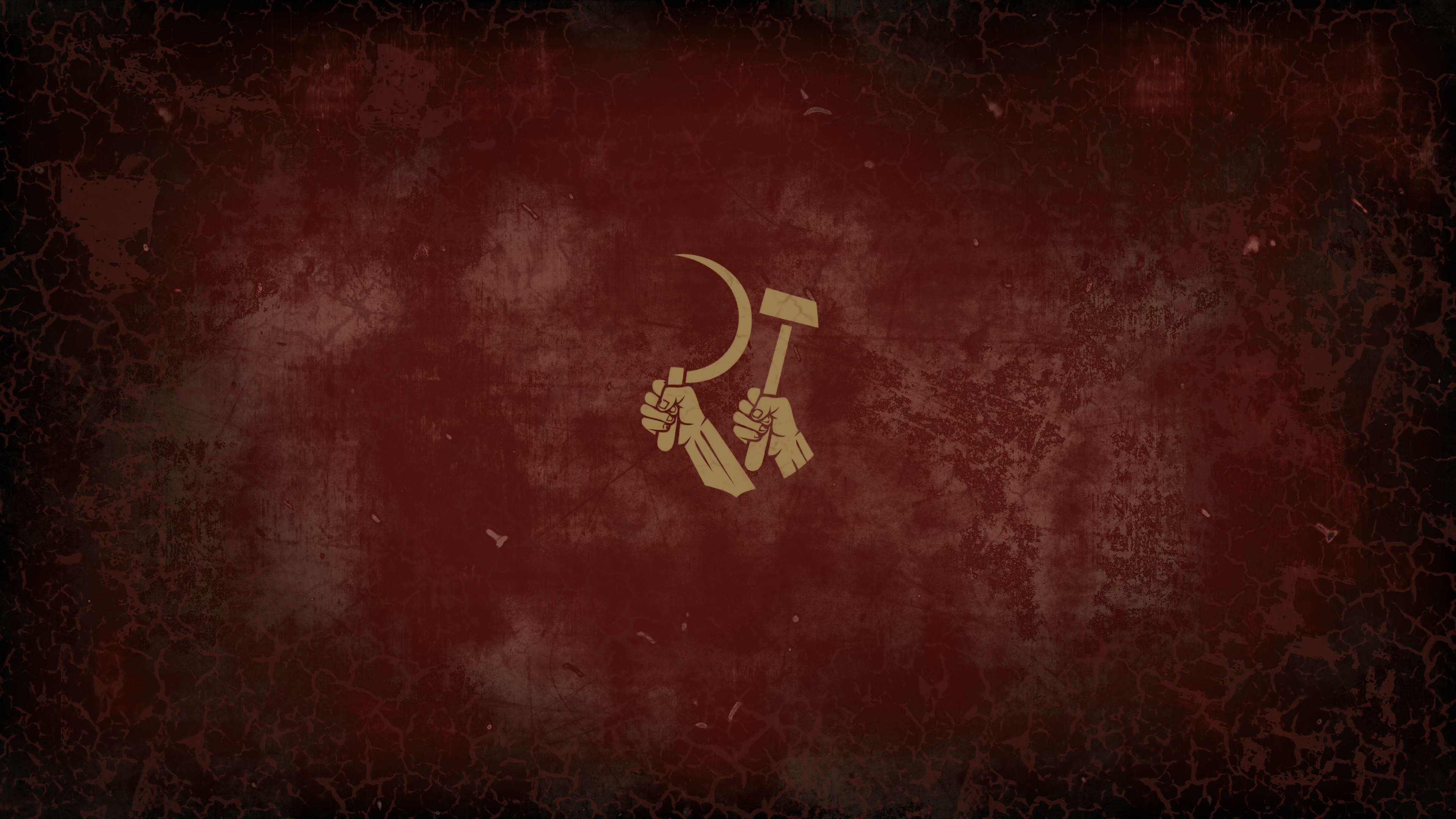 Communism symbol on a grunge red background HD Wallpaper