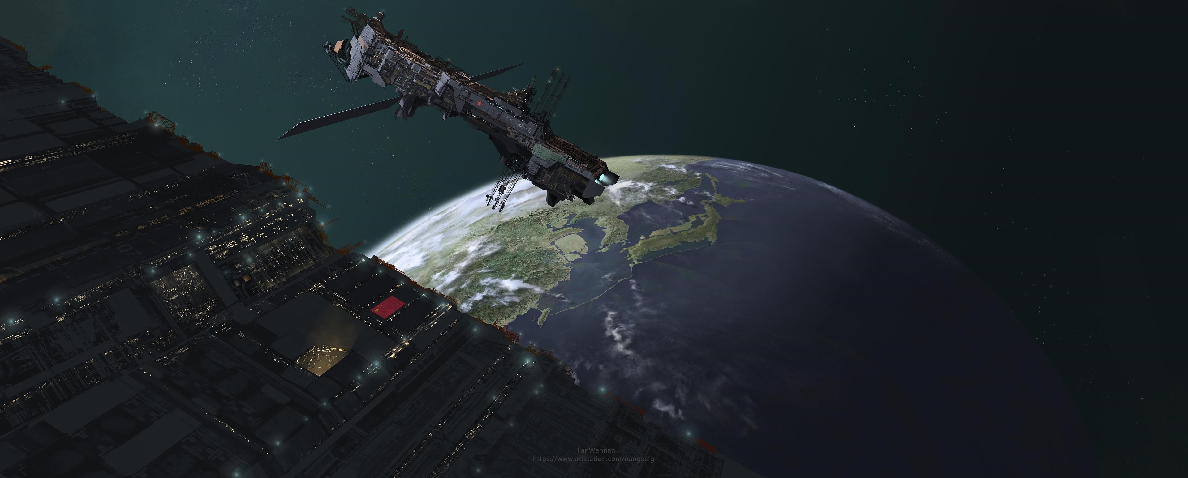 4K Space Station Orbiting Earth HD Wallpaper